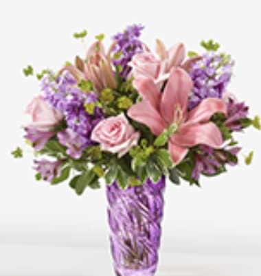 Precious Petals Bouquet with Lavender Vase by FTD - For every increase in $10 price value includes $10 or $20.00 more in flowers.