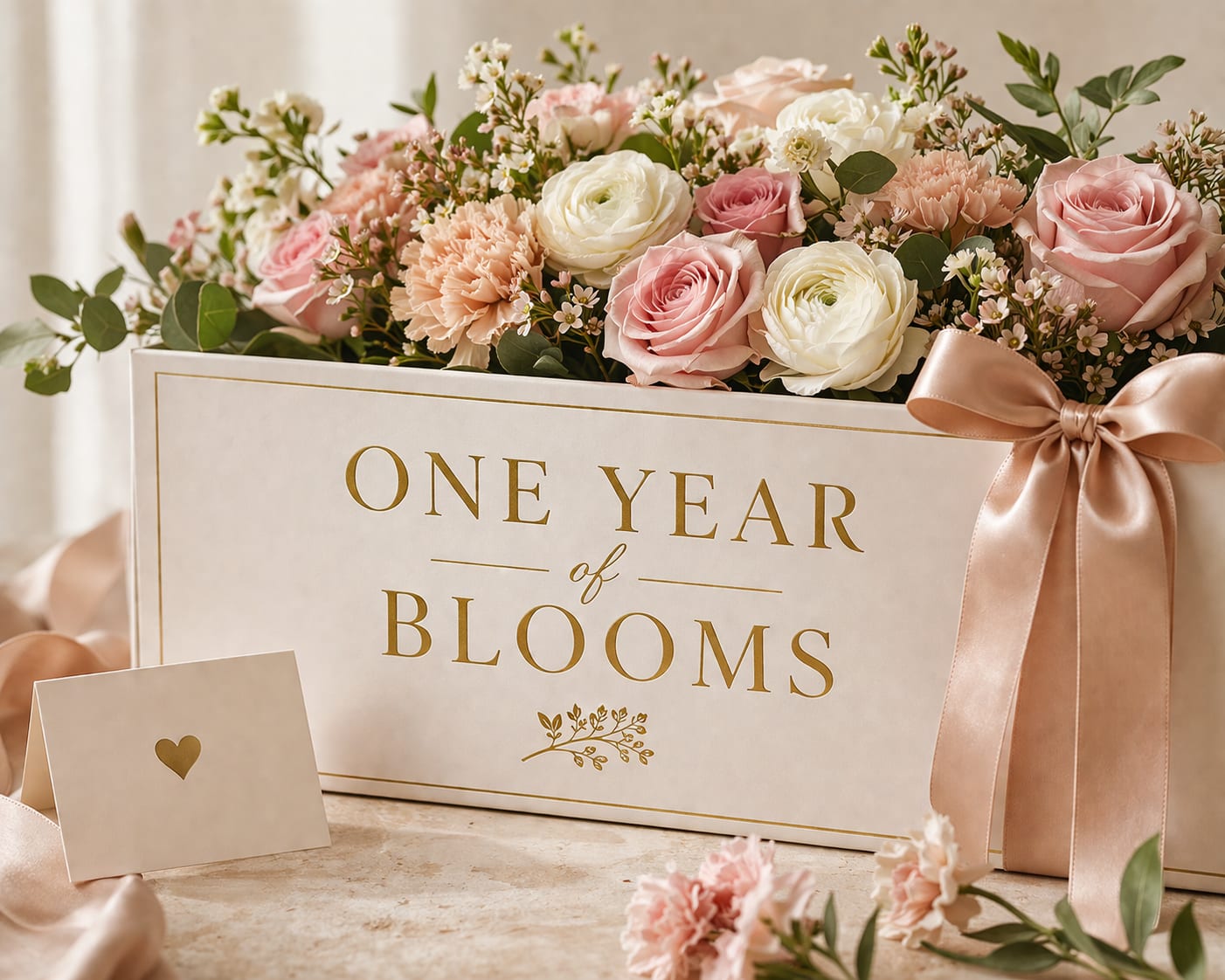 One Year of Blooms - Experience the beauty of fresh flowers all year with our One Year of Blooms monthly flower subscription from Flower Synergy. Designed for those who appreciate elevated floral design, this luxury flower delivery service brings a designer’s choice arrangement valued at $150 to your door each month, delivered on or around the 15th with complimentary delivery after the initial month. Every arrangement is handcrafted using premium, seasonal blooms, ensuring a unique, artful bouquet that reflects the best flowers of the season.   Perfect for gifting or enhancing your home, our year-long flower subscription offers a seamless way to enjoy fresh flower delivery every month without the hassle of reordering. Whether you’re celebrating a special occasion or simply want consistent, beautiful blooms, this service delivers a refined floral experience all year long.  Flower Synergy proudly specializes in monthly flower delivery in Costa Mesa and Newport Beach, offering reliable, high-end floral subscriptions tailored to coastal Orange County lifestyles. If you’re searching for a flower subscription in Costa Mesa, monthly flower delivery Newport Beach, or a luxury flower delivery service near you, our One Year of Blooms is the perfect choice for consistent, seasonal beauty.