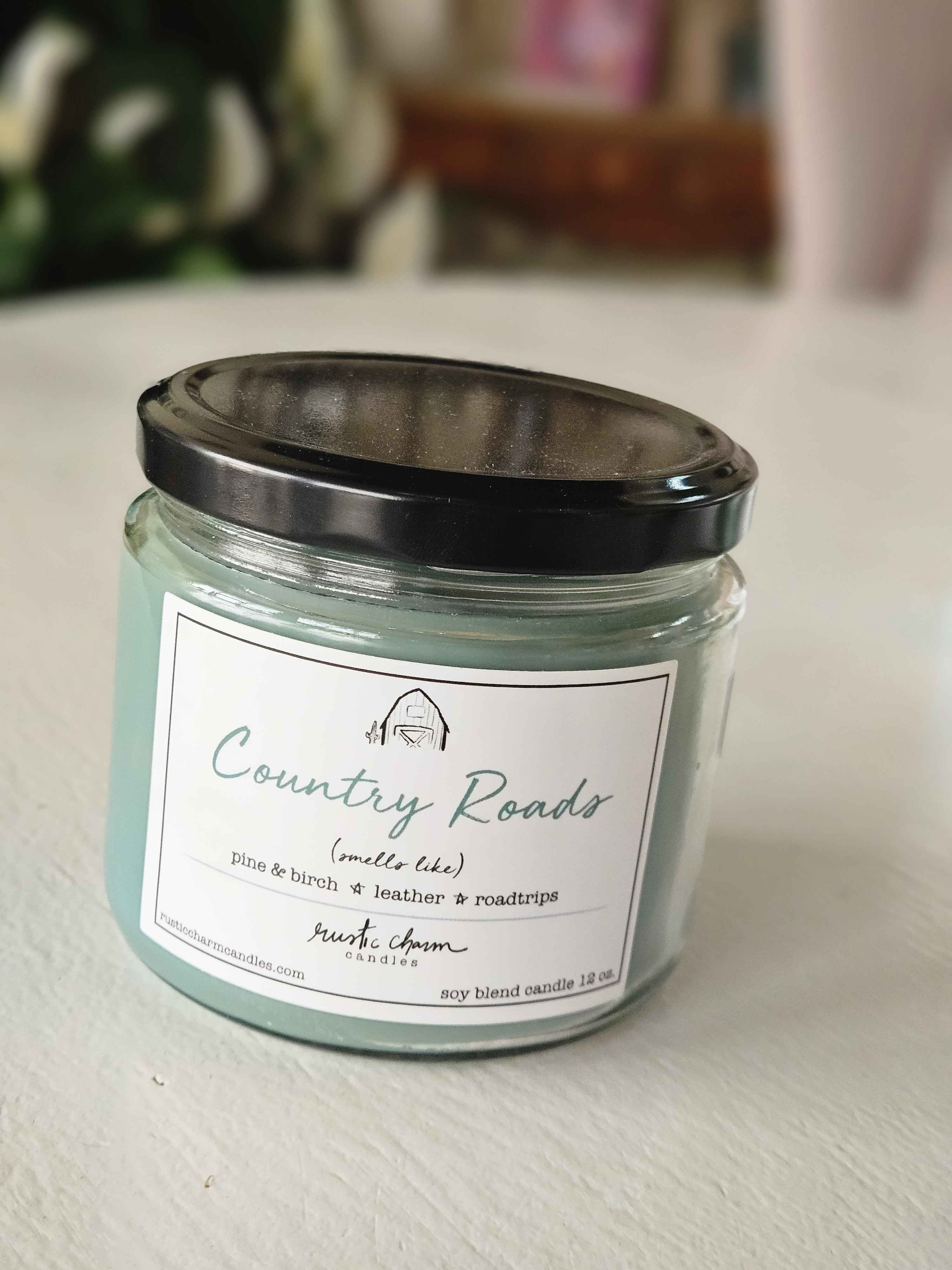 Country Roads Candle - This candle smells like a country road trip with hints of pine, birch and leather.