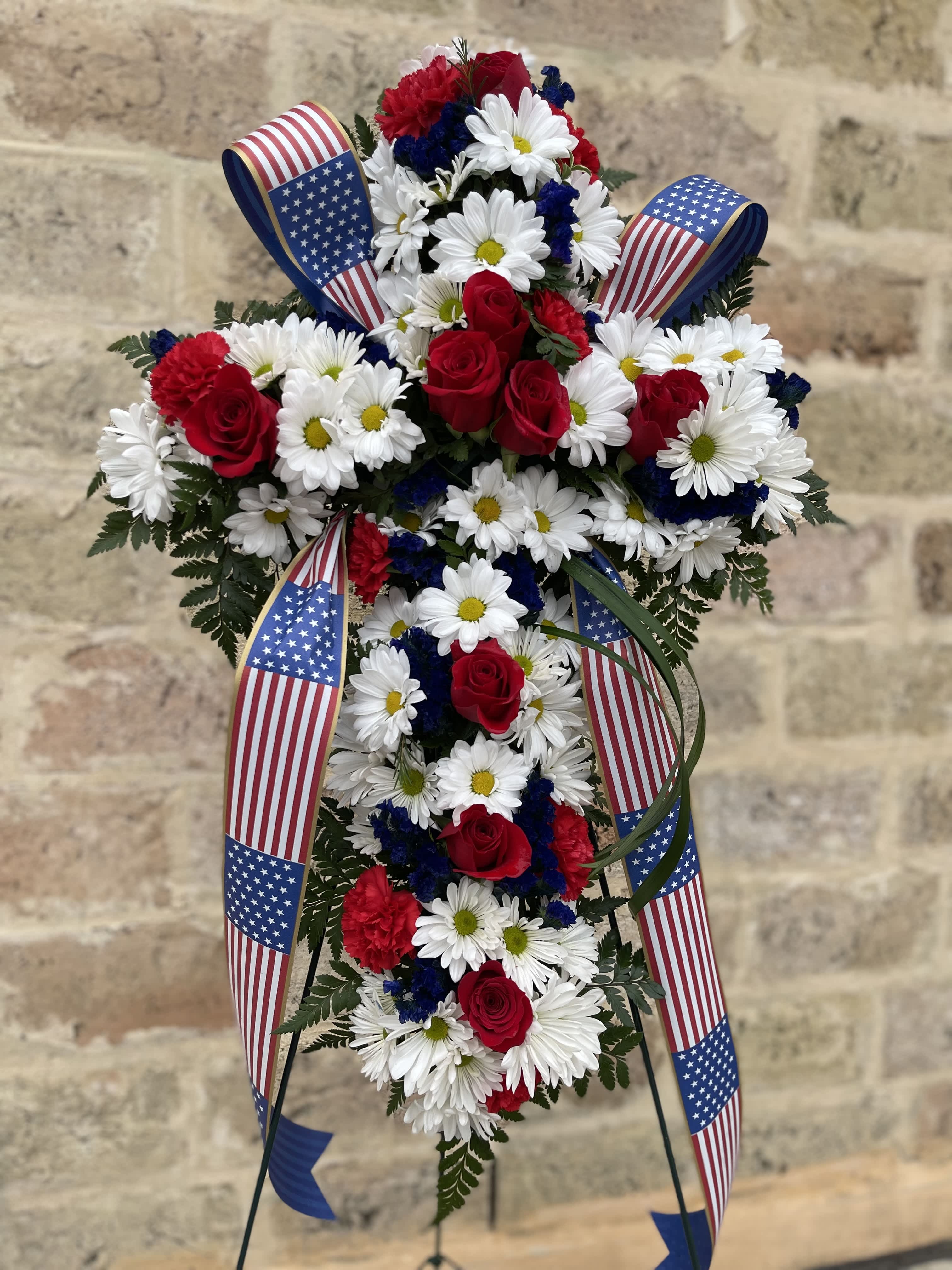 Patriotic Cross - Red white and blue cross to commemorate our veterans and loving heroes.