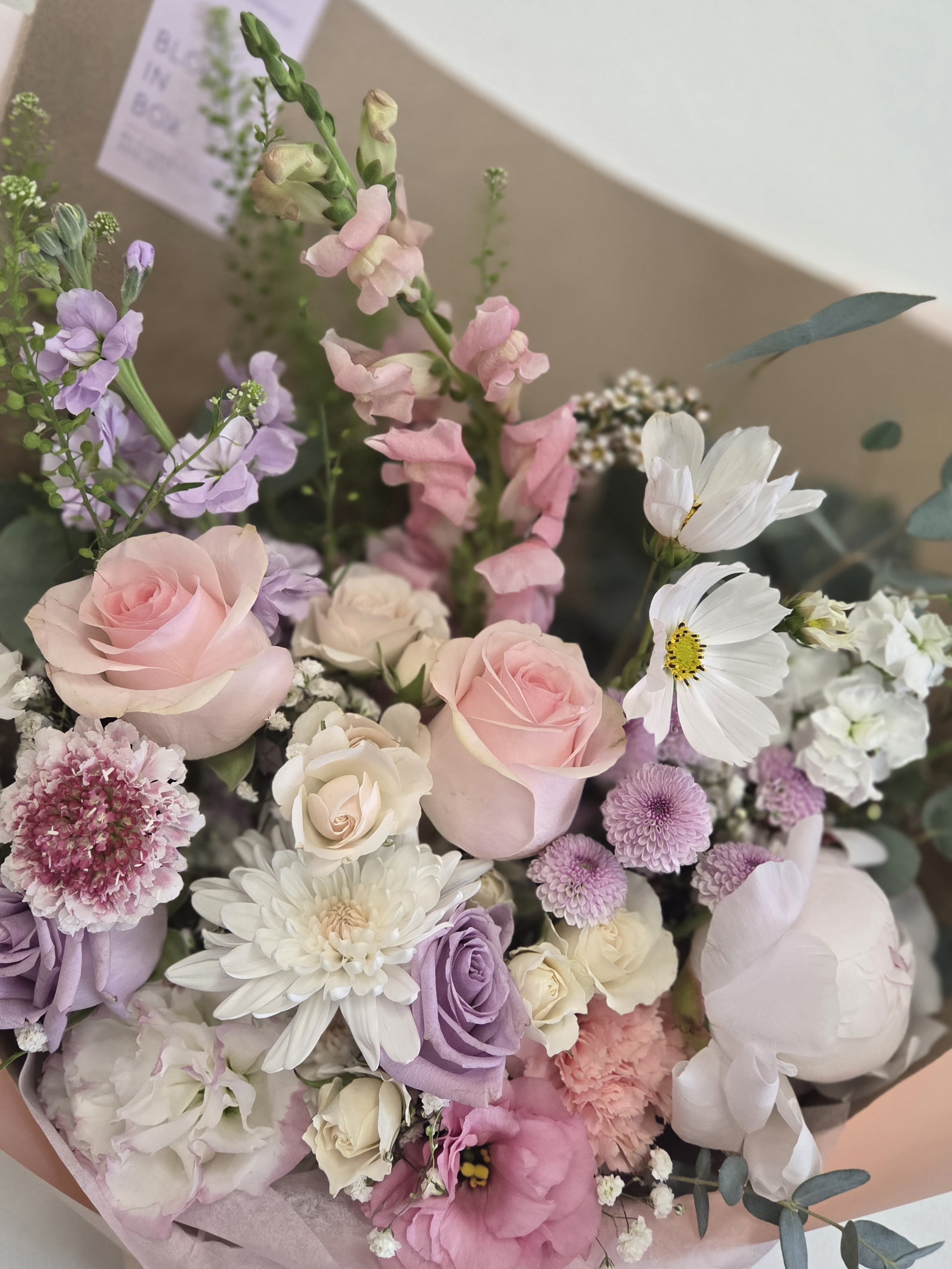 Spring Hand tied Bouquet  w/Peony - .