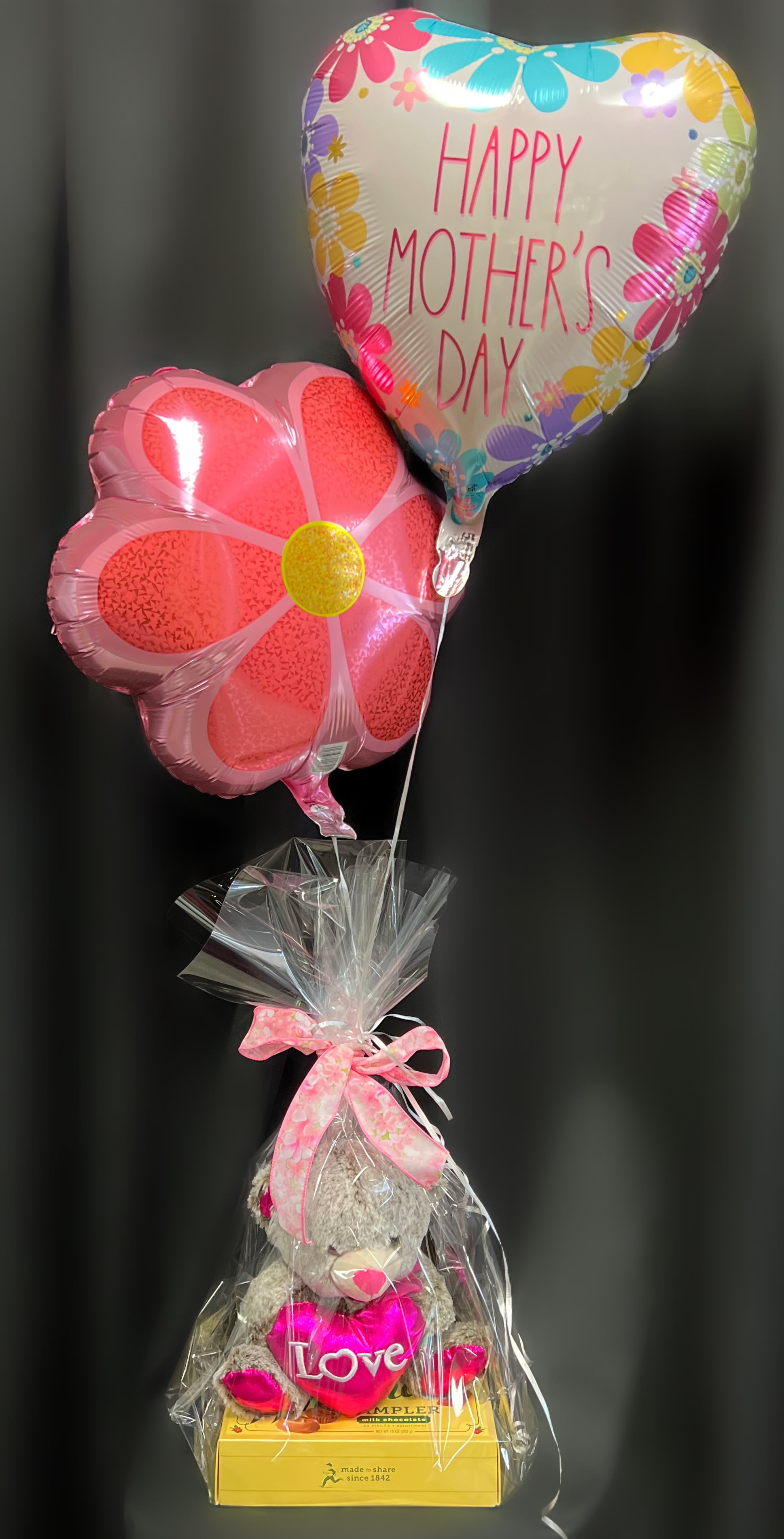 MD BUNDLE #3 - SMALL BEAR WITH CHOCOLATES AND 2 MYLAR BALLOONS