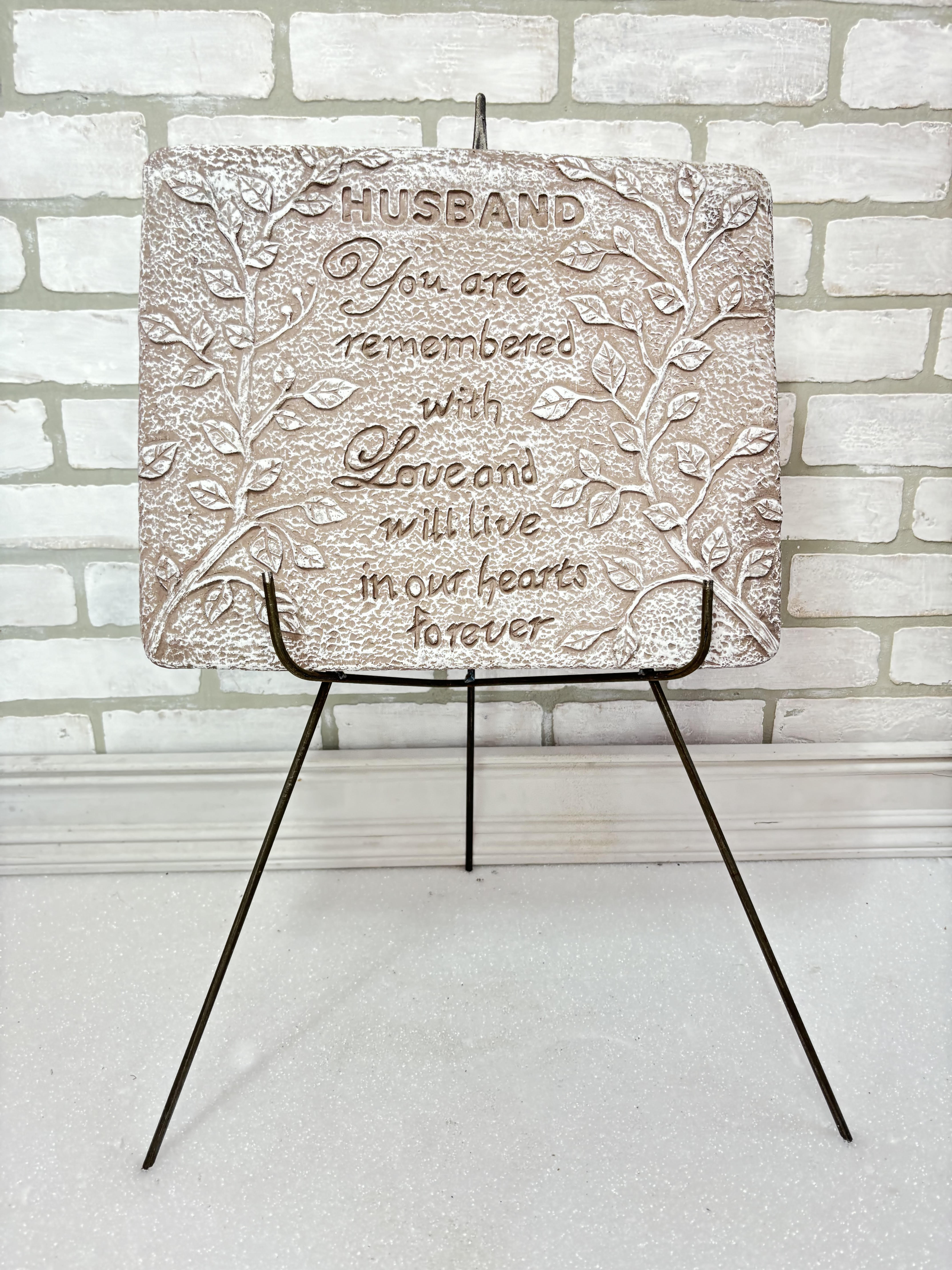 Husband Memorial Stone  - "Husband You are remembered with love and will live in our hearts forever."