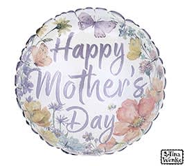 Wildflower Happy Mother's Day Mylar - 17" standard size wildflower valley Happy Mother's Day mylar balloon.