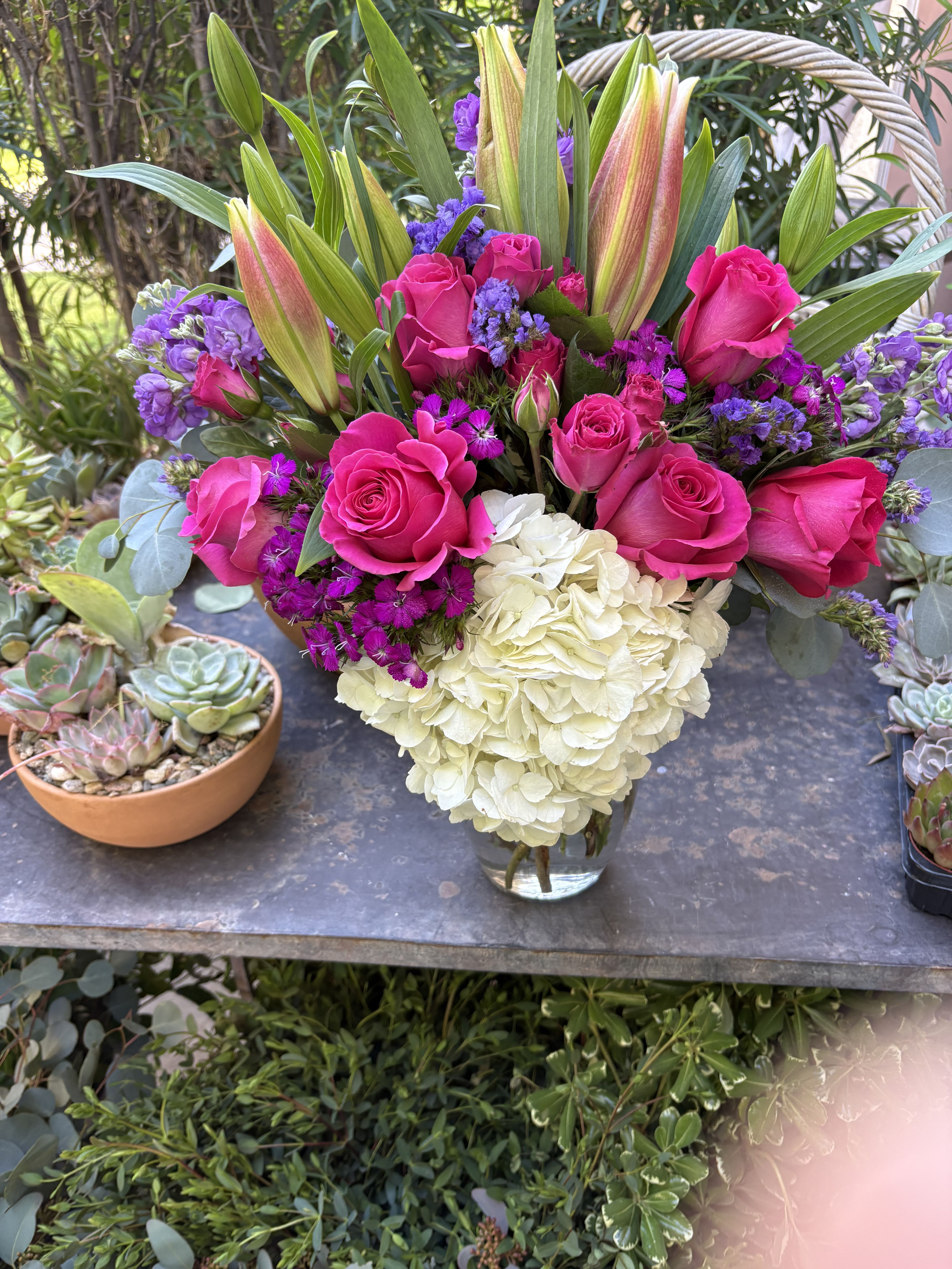 You’re the best - Lilies, roses, hydrangea and dianthus 