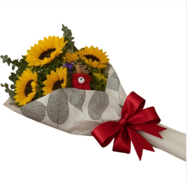 3 Decorated Sunflowers - 3 Decorated Sunflowers + Wrap In Paper 