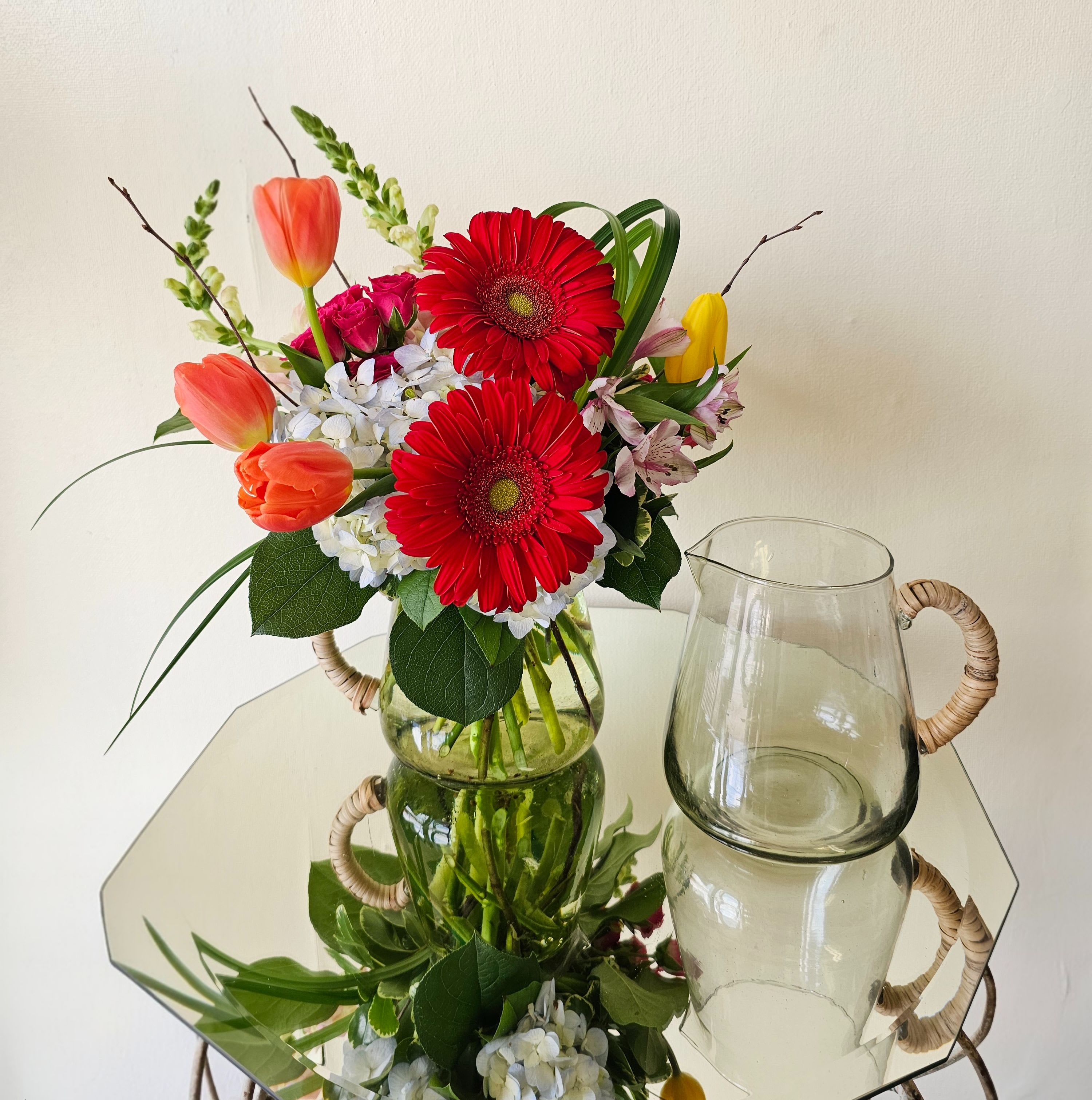 Mother's Day Garden - 2 in 1 for Mom! The perfect flowers, with a glass pitch.