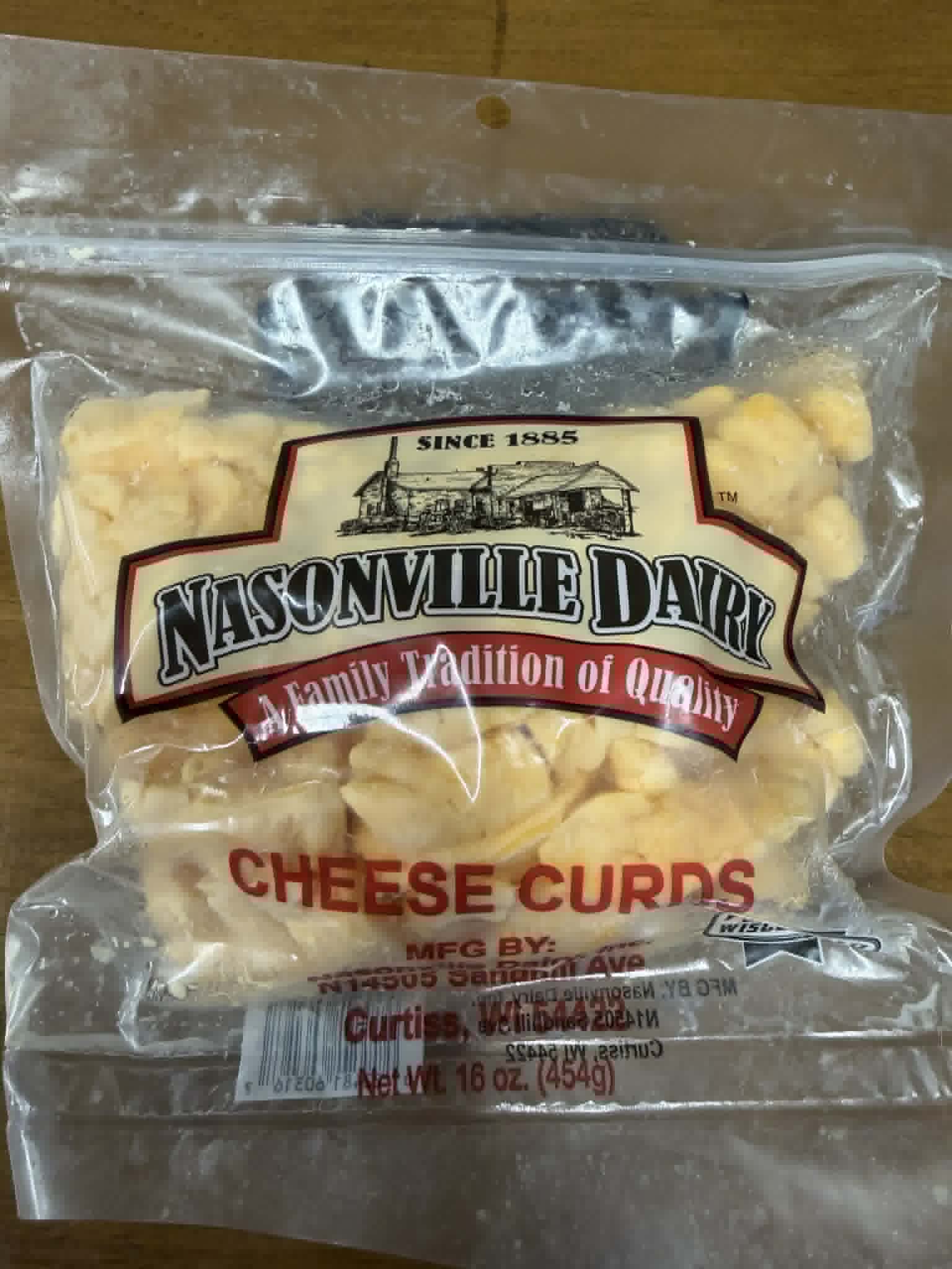 Cheese Curds - Nasonville Dairy Fresh orange squeaky cheese curds Delicious for appetizers or snacks 