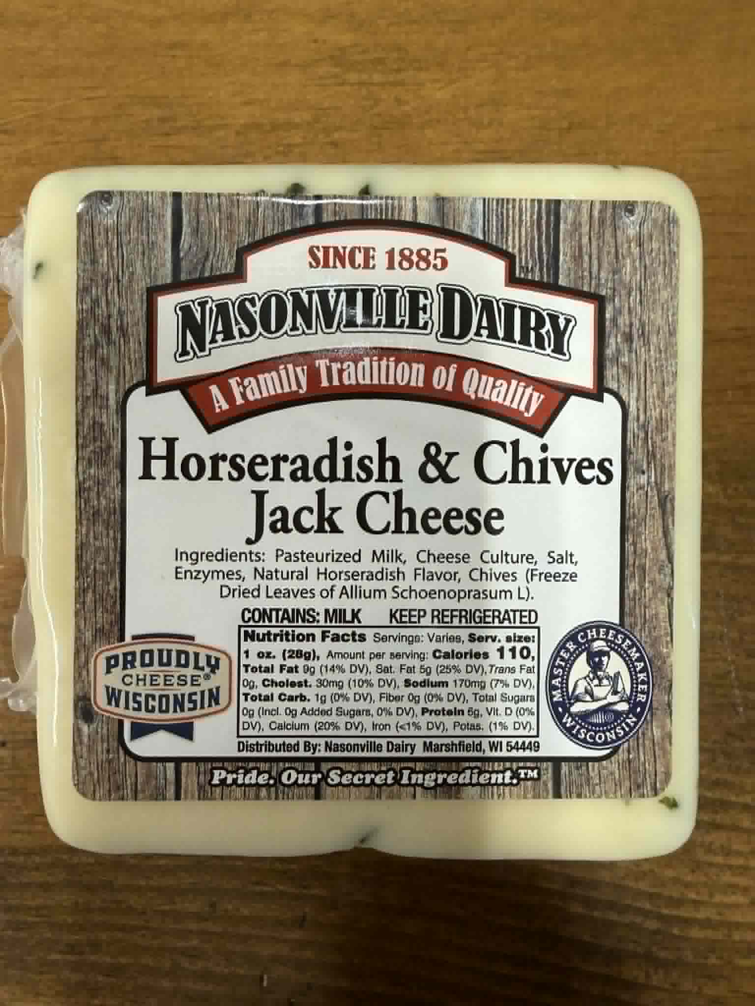 Horseradish &amp; Chive Jack - Nasonville Dairy  Horseradish &amp; Chive Jack 