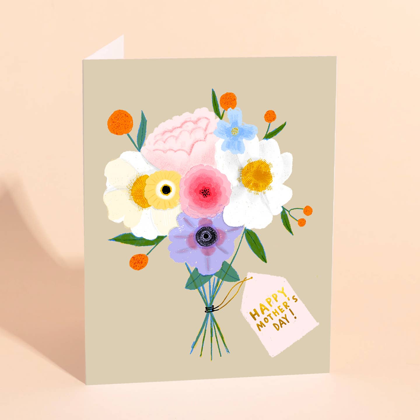 Mothers Day Card  - Gold Foil  Blank inside 