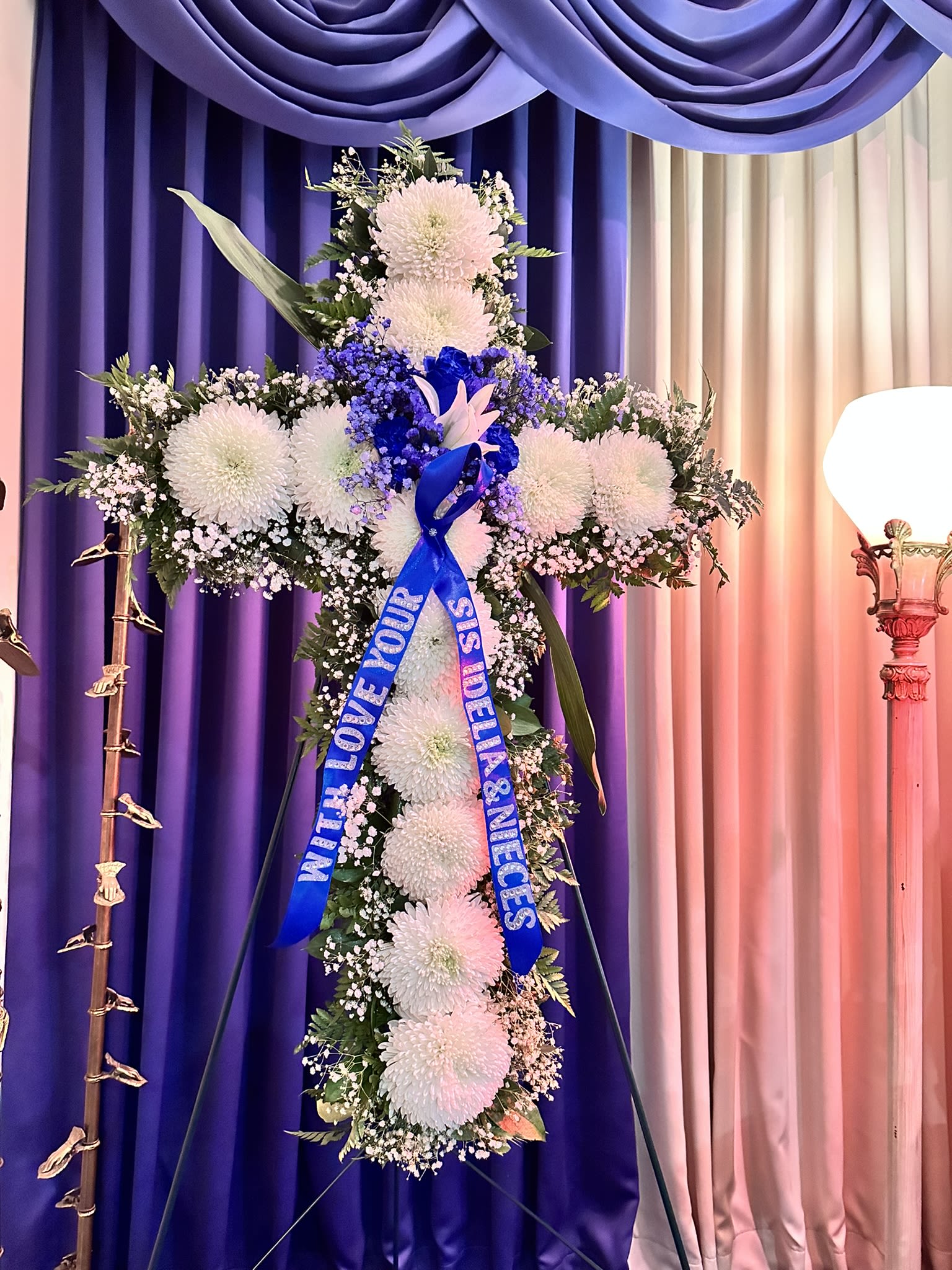 Floral Cross [Funeral Arrangement] - Choice of message in ribbon/Color of ribbon may vary upon availability