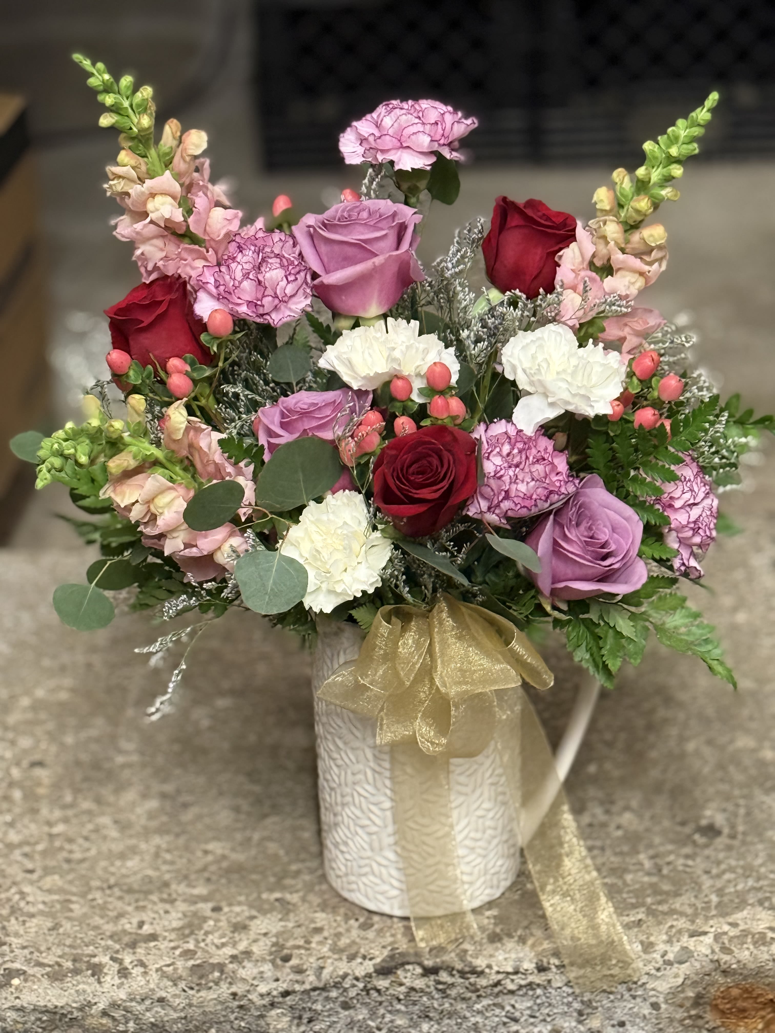 Pitcher Perfect - A decorative pitcher with fresh bloom with color and style of your choosing!