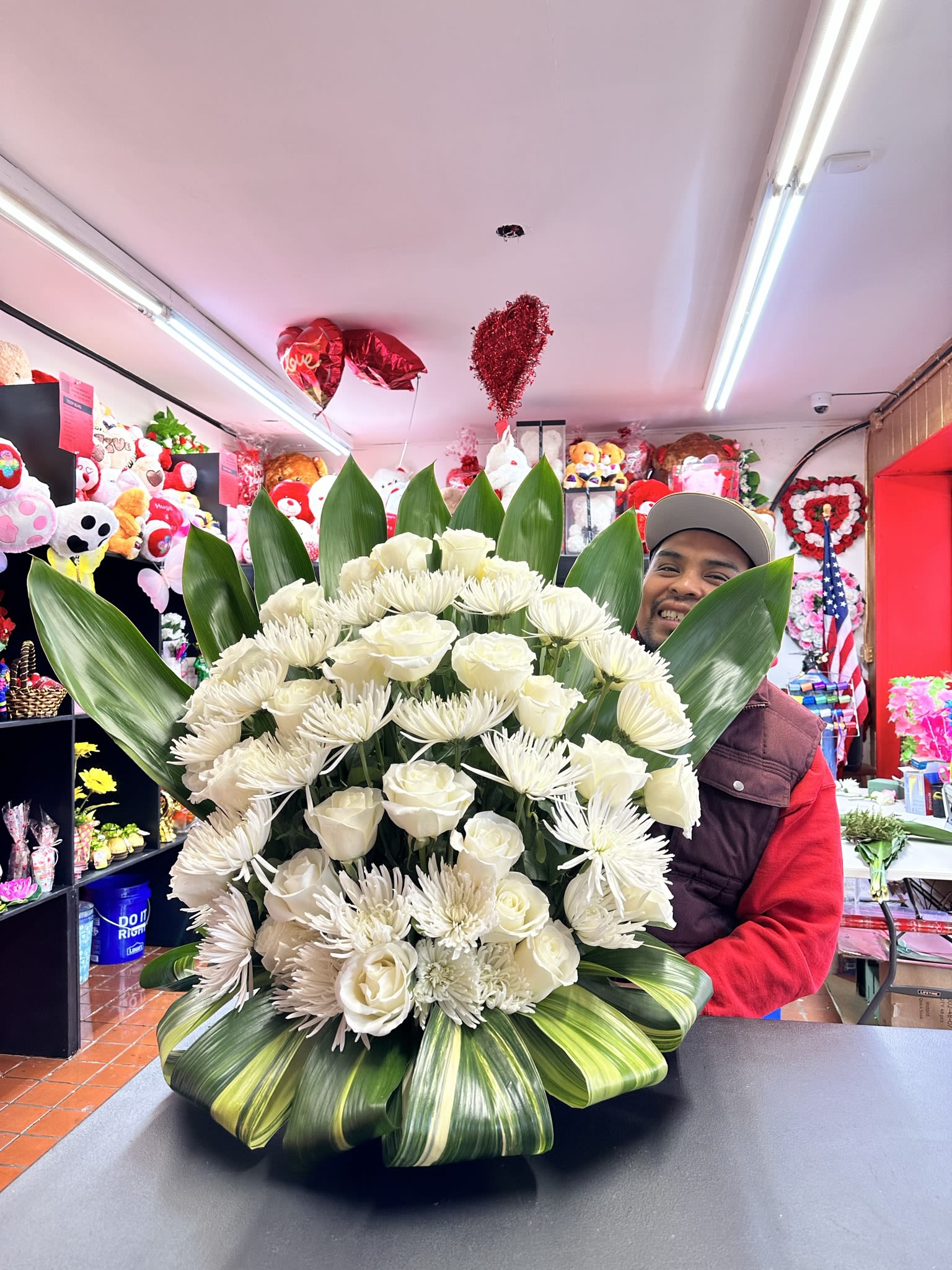 Sympathy Jumbo Crown Floral Arrangement  - .