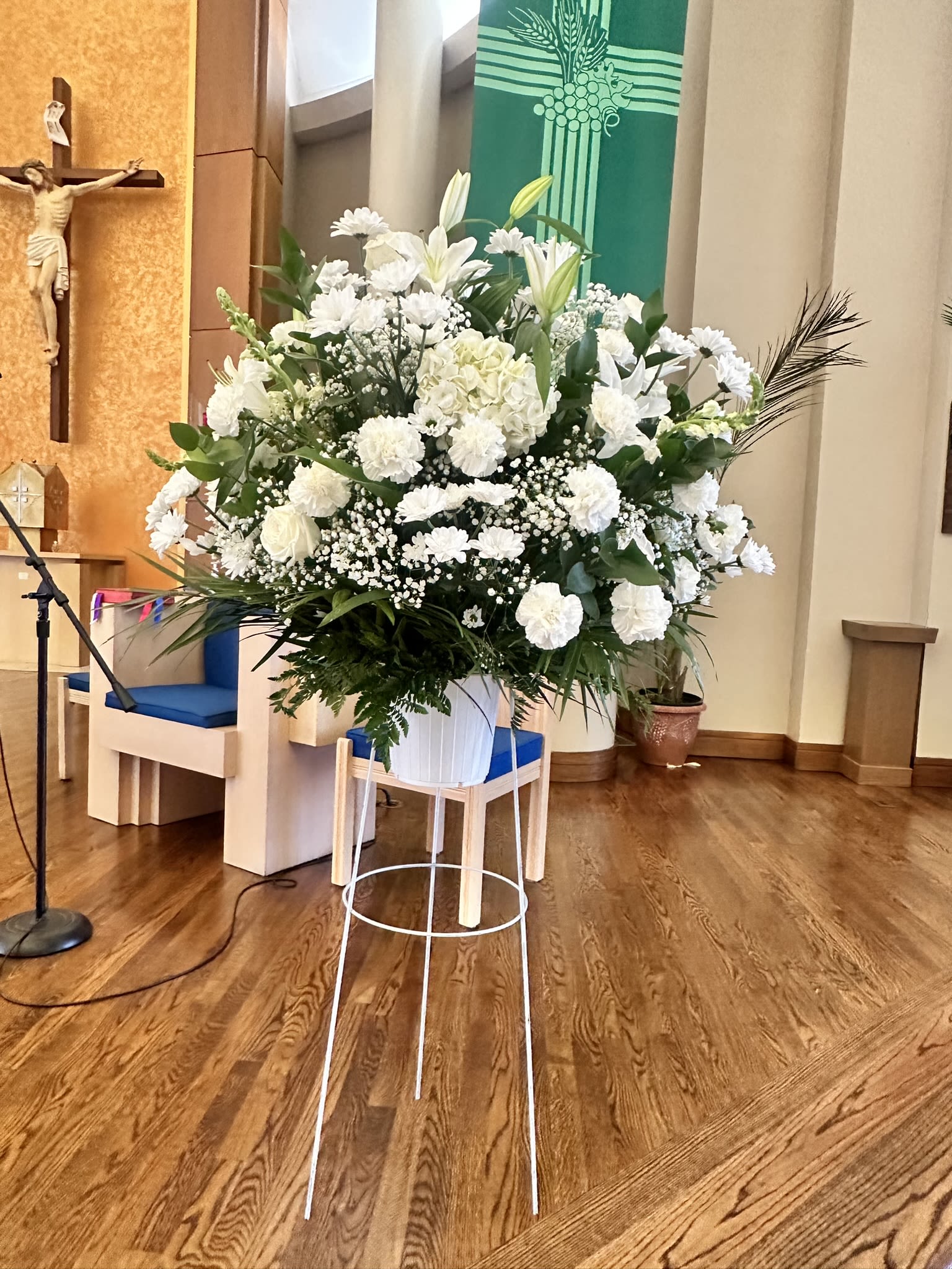 Lily &amp; Carn Sympathy Funeral Basket Arrangement - .