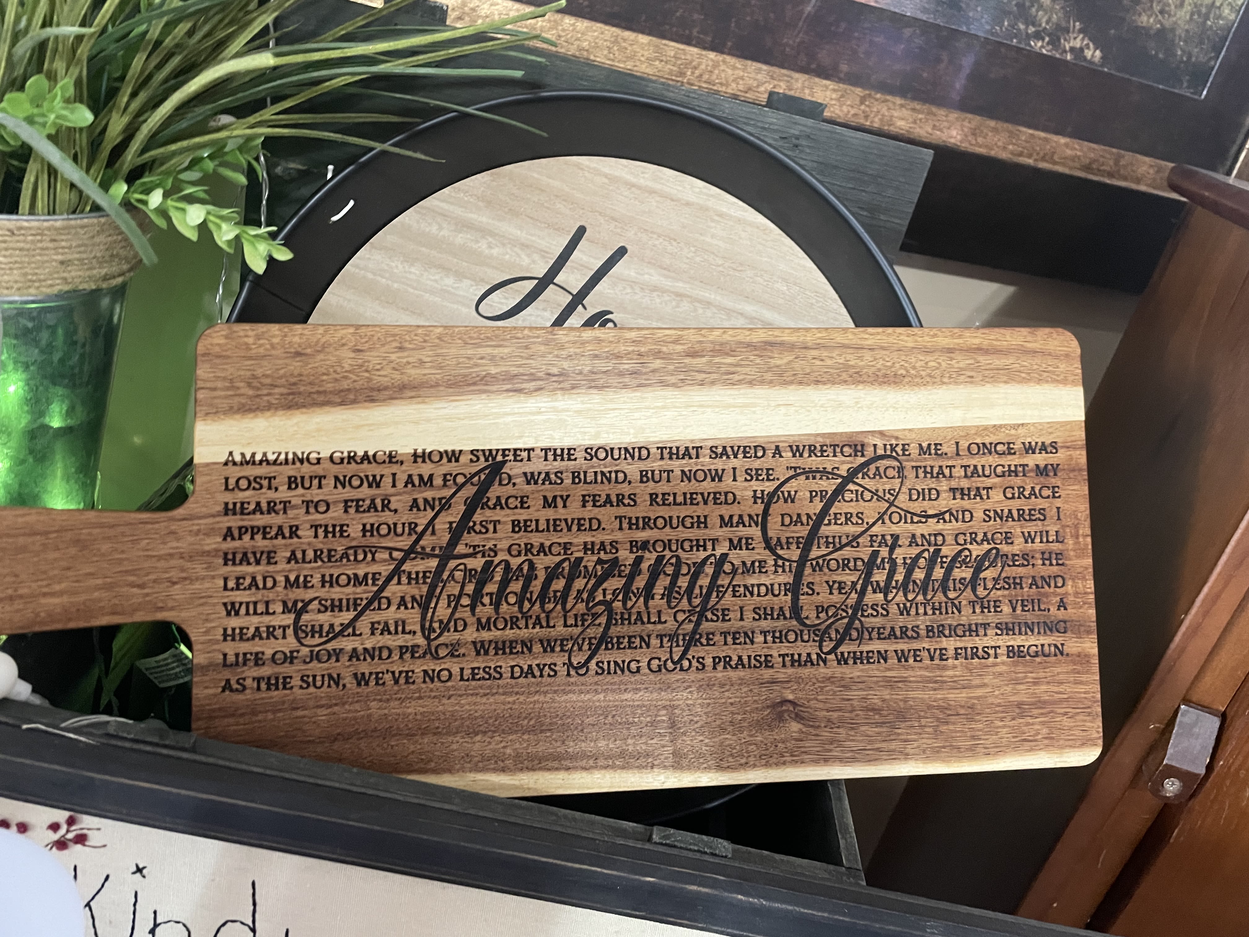 Amazing Grace Wood Board - Beautiful Handmade wooden board.