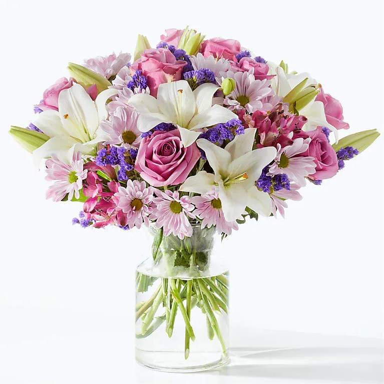 Lavender Fields Mixed Flower Bouquet - Bloom Details Daisy Lavender Lily Mixed