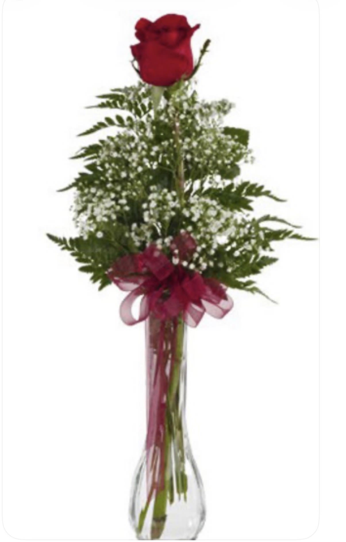 Small  Rose bud vase arrangement  - Beautiful bad vase with roses and fillers  Standard 1 single Rose  Deluxe 2 roses  Premium 3 roses 