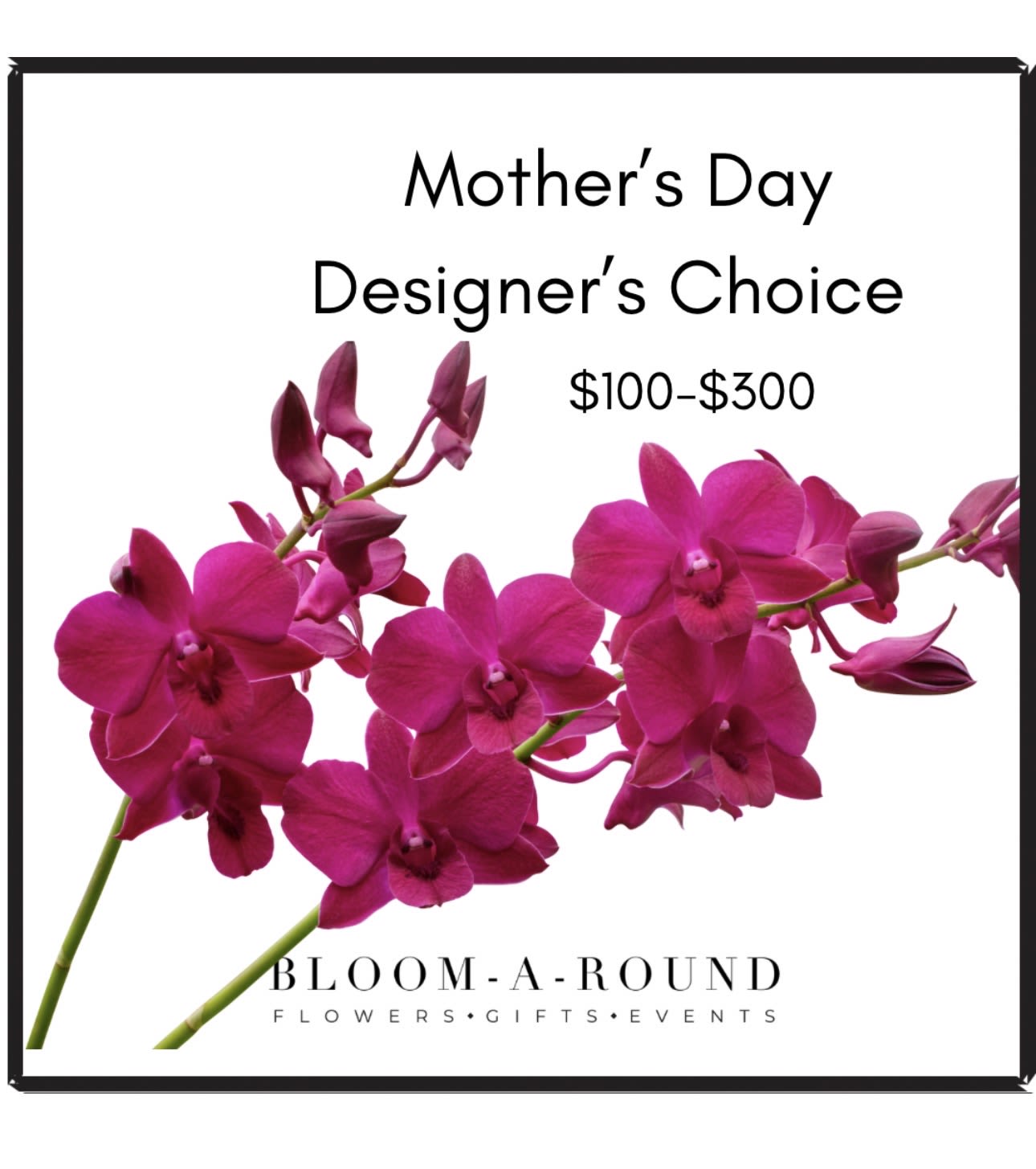 Mother’s Day Designer’s Choice Floral Arrangement | DFW Florist - Celebrate Mom with a one-of-a-kind floral gift from Bloom-A-Round Floral Design, your trusted DFW florist. Our Mother’s Day Designer’s Choice Arrangement is perfect for those who want something fresh, unique, and beautifully curated.  Simply choose your preferred value between $100–$300, and our expert floral designers will create a custom arrangement using the freshest, highest-quality seasonal blooms available. Each design is thoughtfully handcrafted, ensuring no two arrangements are exactly alike.  Have a vision in mind? During checkout, you can leave preferences under “Recipient Information” → “Notes for the Florist / Special Instructions (Optional)”, such as:  * Bright vs. pastel colors * Grand vs. compact style * Favorite flowers or blooms to avoid  We’ll do our best to incorporate your requests while designing something creative and stunning for the occasion.  Perfect for Mother’s Day flower delivery in Dallas, Flower Mound, Southlake, Coppell, Plano, Frisco, and surrounding DFW areas.