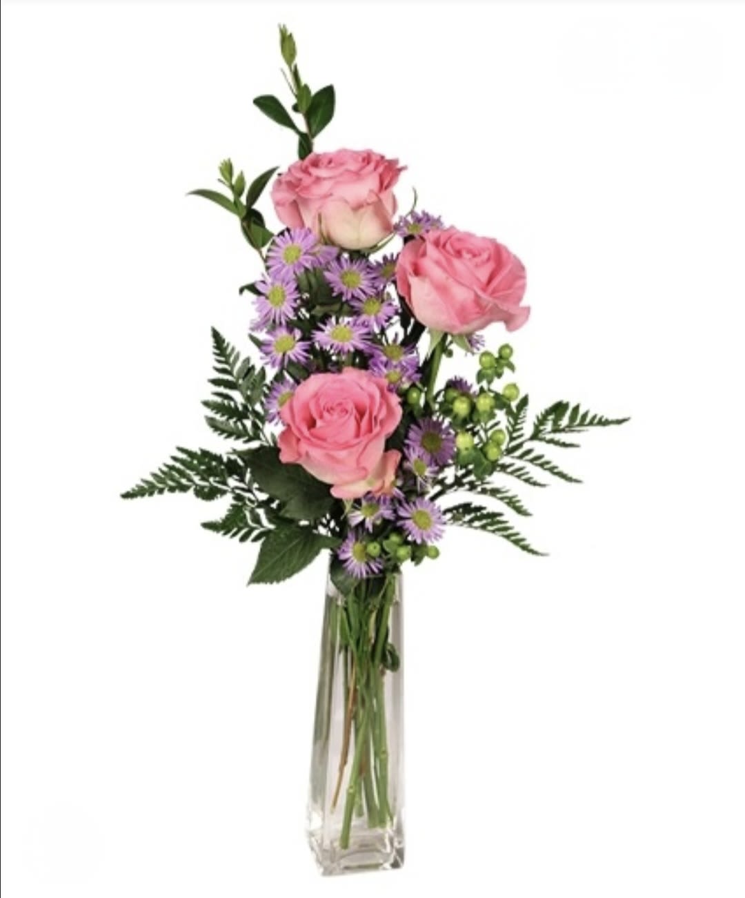 Thoughts of You Bouquet - It's the thought that counts, but it counts a bit more when it is expressed with three gorgeous red roses in a lovely arrangement tied up with a red satin ribbon. The flowers are bright and the price is right - the perfect combination for a sweet surprise. 