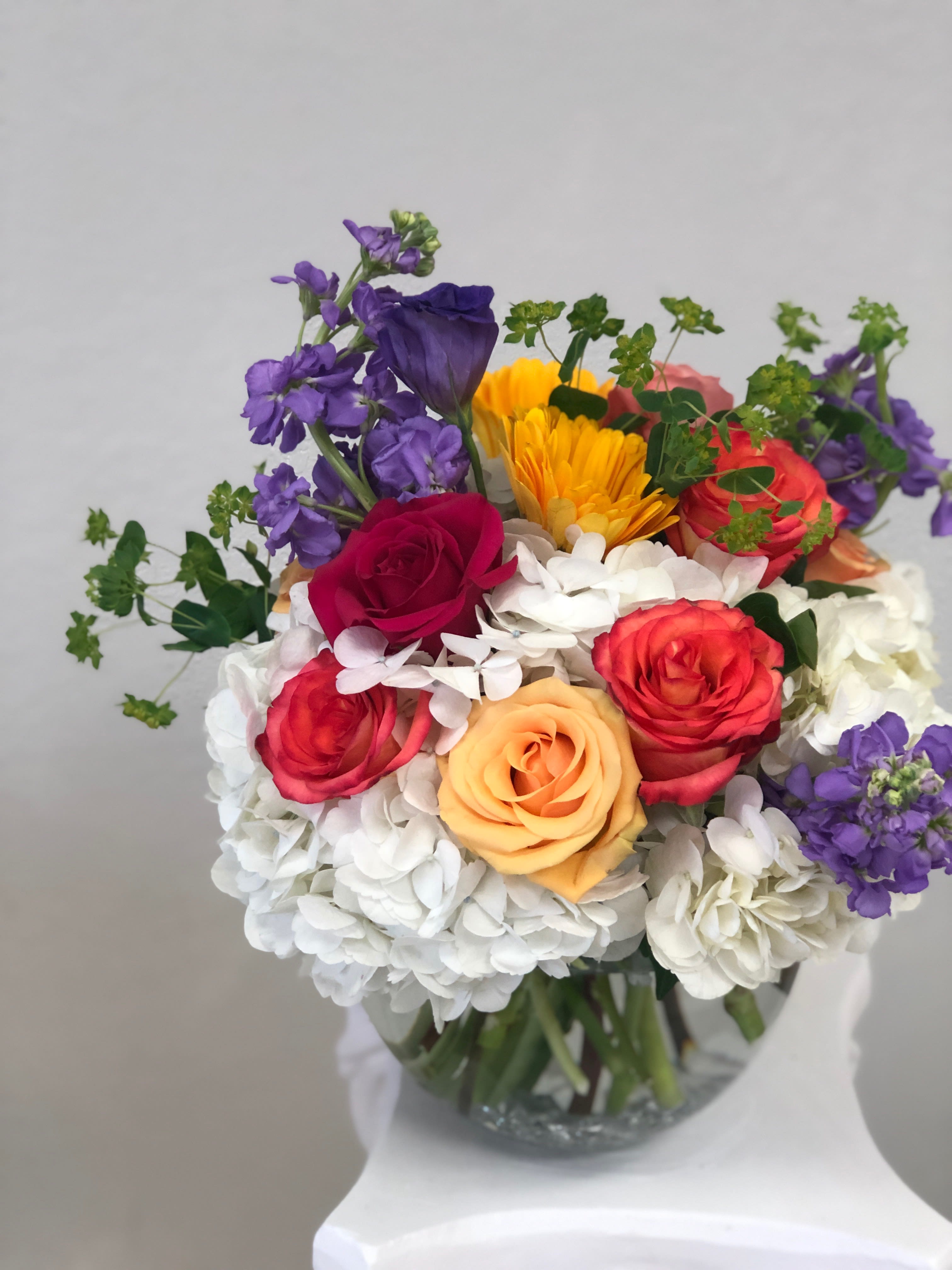 Colorful Wonder - White hydrangea with our freshest brightest blooms 