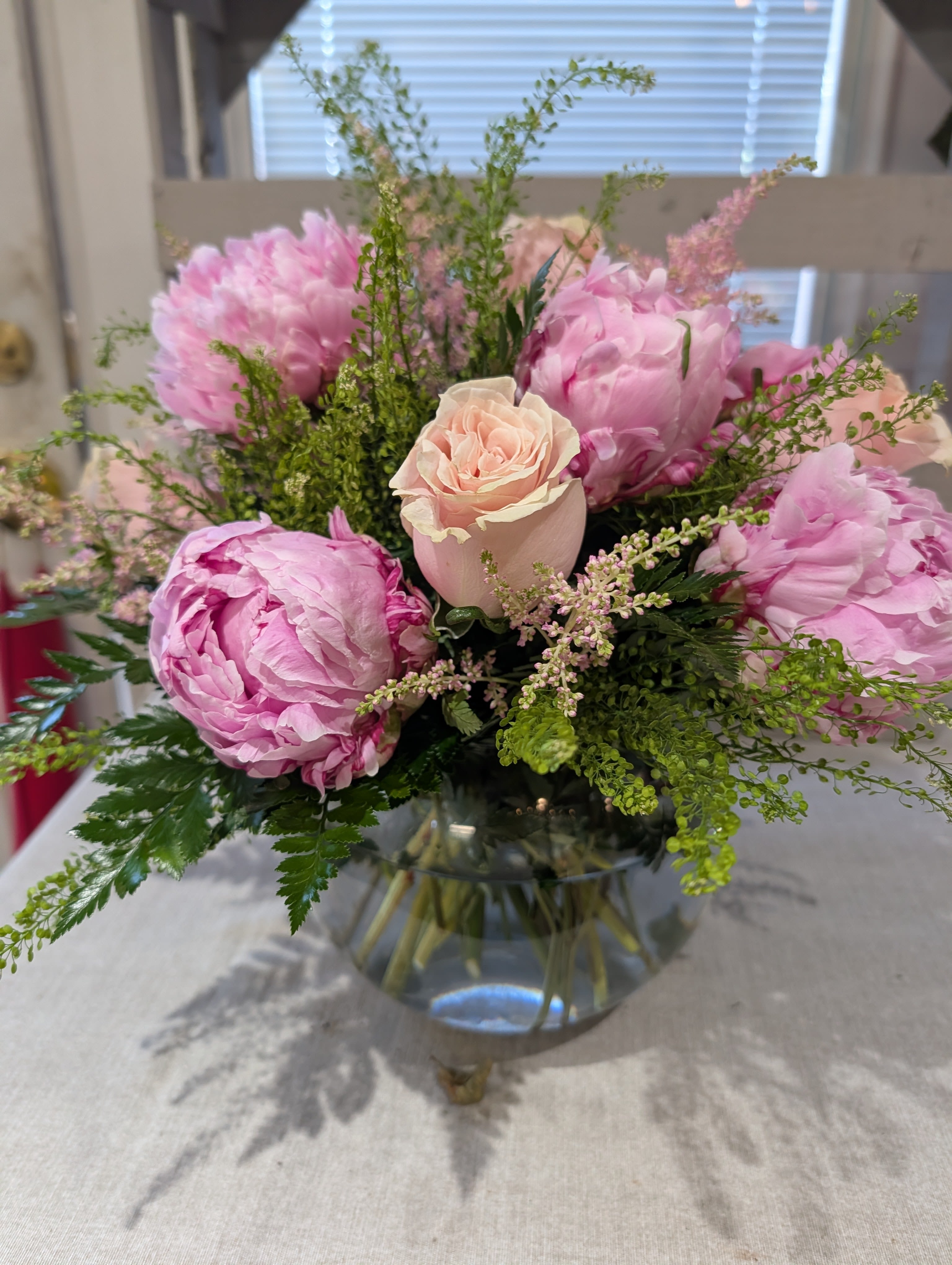 Peonies and Roses special - Limited Special - peonies and roses designed in a glass bowl