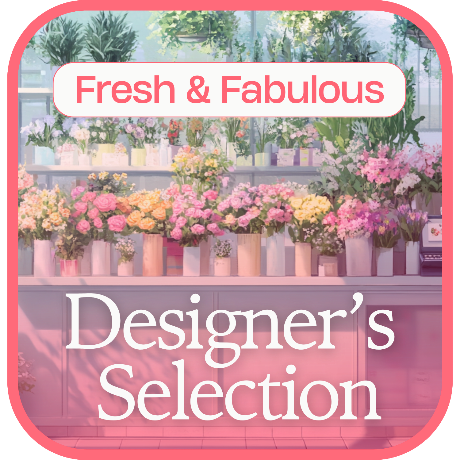 Designer's Choice - Let us design the perfect, seasonal arrangement for you! We will use the freshest and most beautiful flowers based on availability. Thank you for shopping local and letting our talented designers do what they do best!