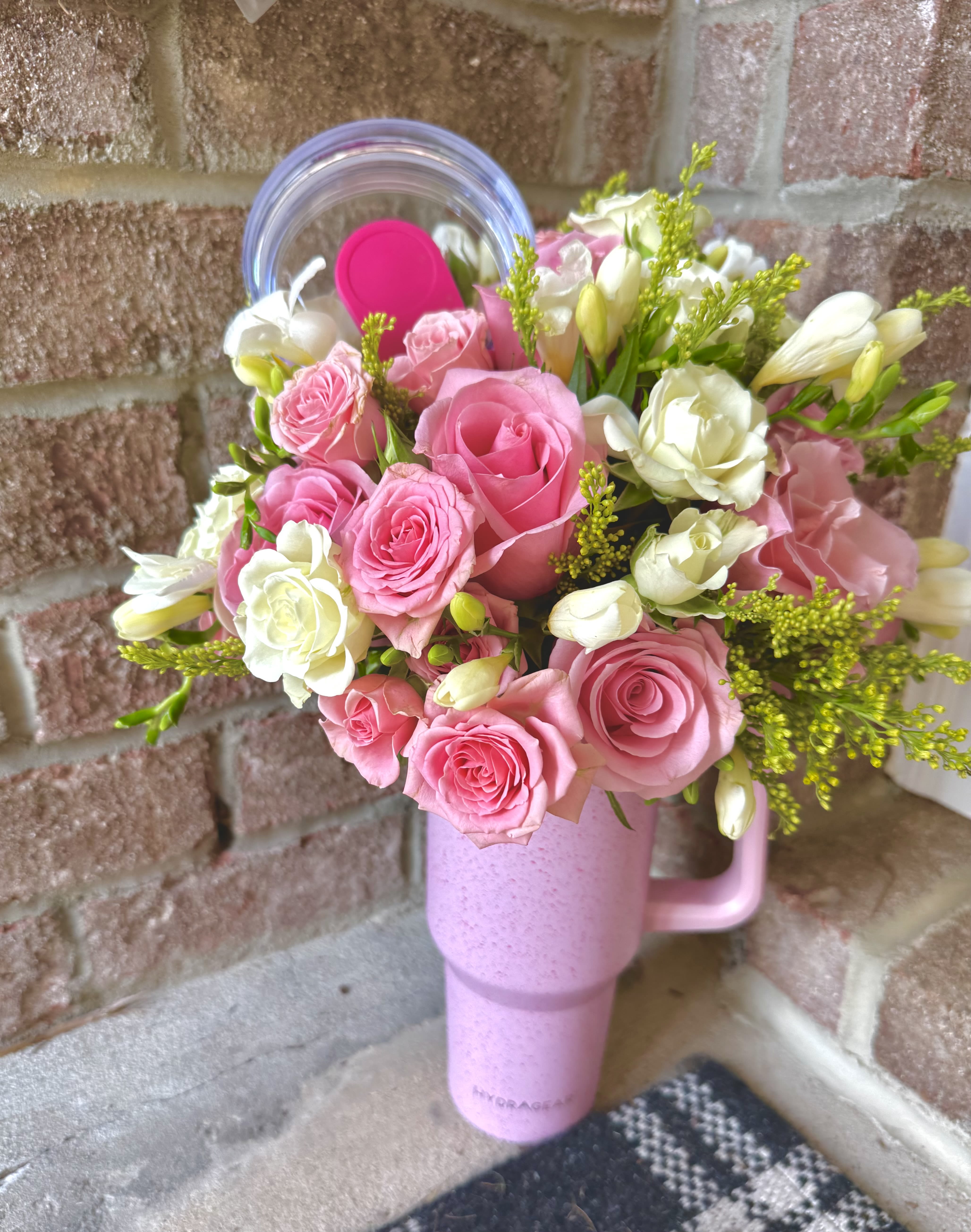 GINGHAM CUP FOR YOU - BEAUTIFUL CUP IN DIFFERENT COLORS, PLEASE SELECT YOU FLOWERS COLOR TO