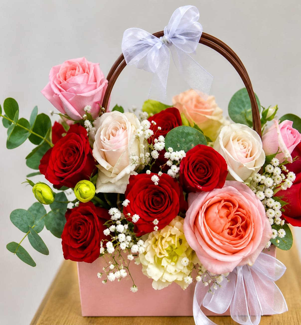 Mother day basket 1 - Flower bag full of flower  ( flower and bag may vary ) 