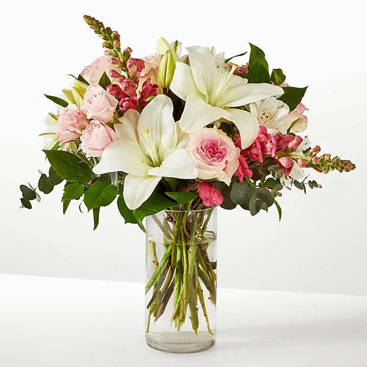 Ballet Slippers Bouquet - Soft pinks and white florals are a beautiful way to share thoughts of sympathy, anniversary wishes, a get well, or even a birthday treat.