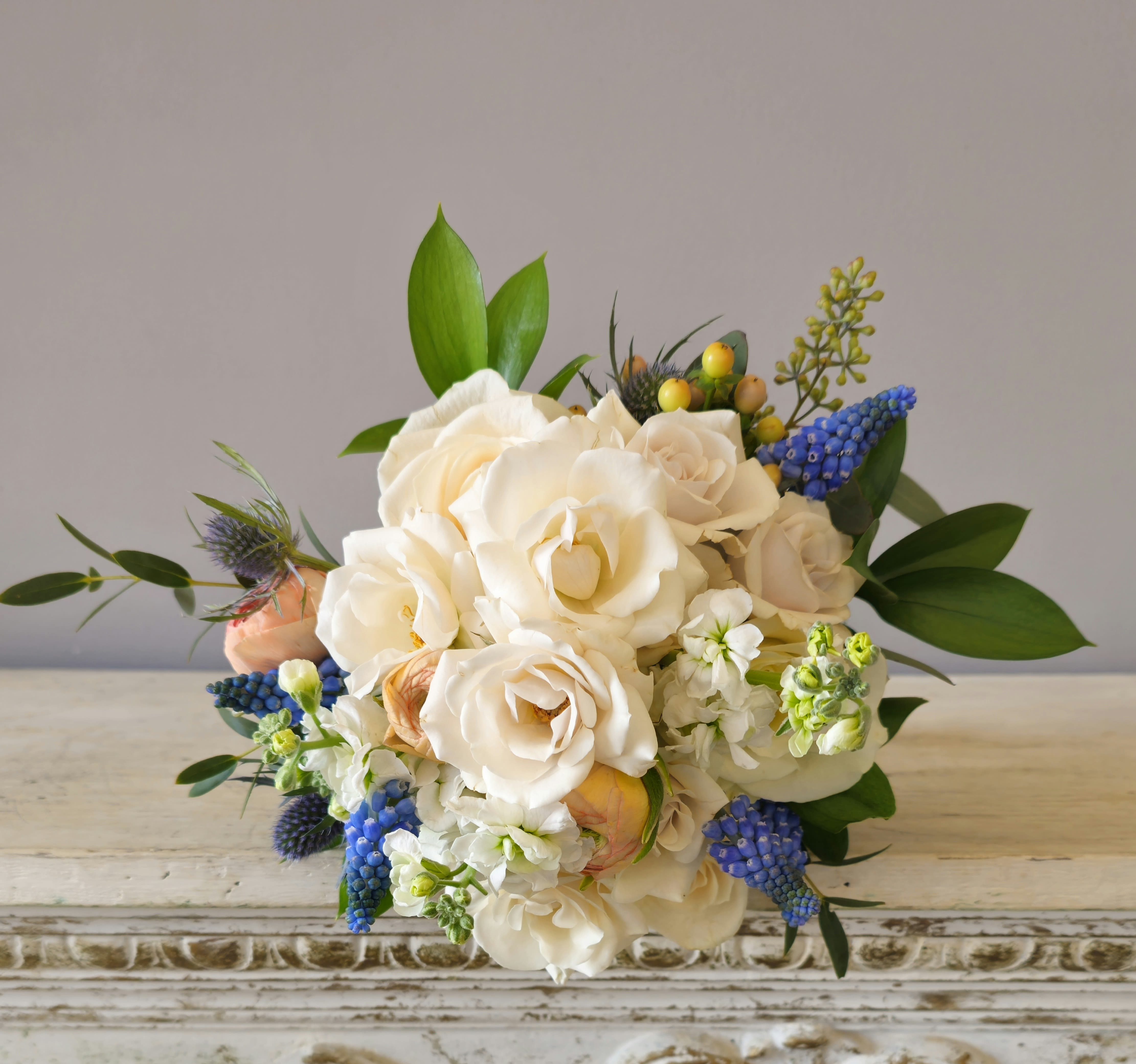  Blush Nosegay - a beautiful blush small hand tied bouquet, perfect for a wedding or prom.