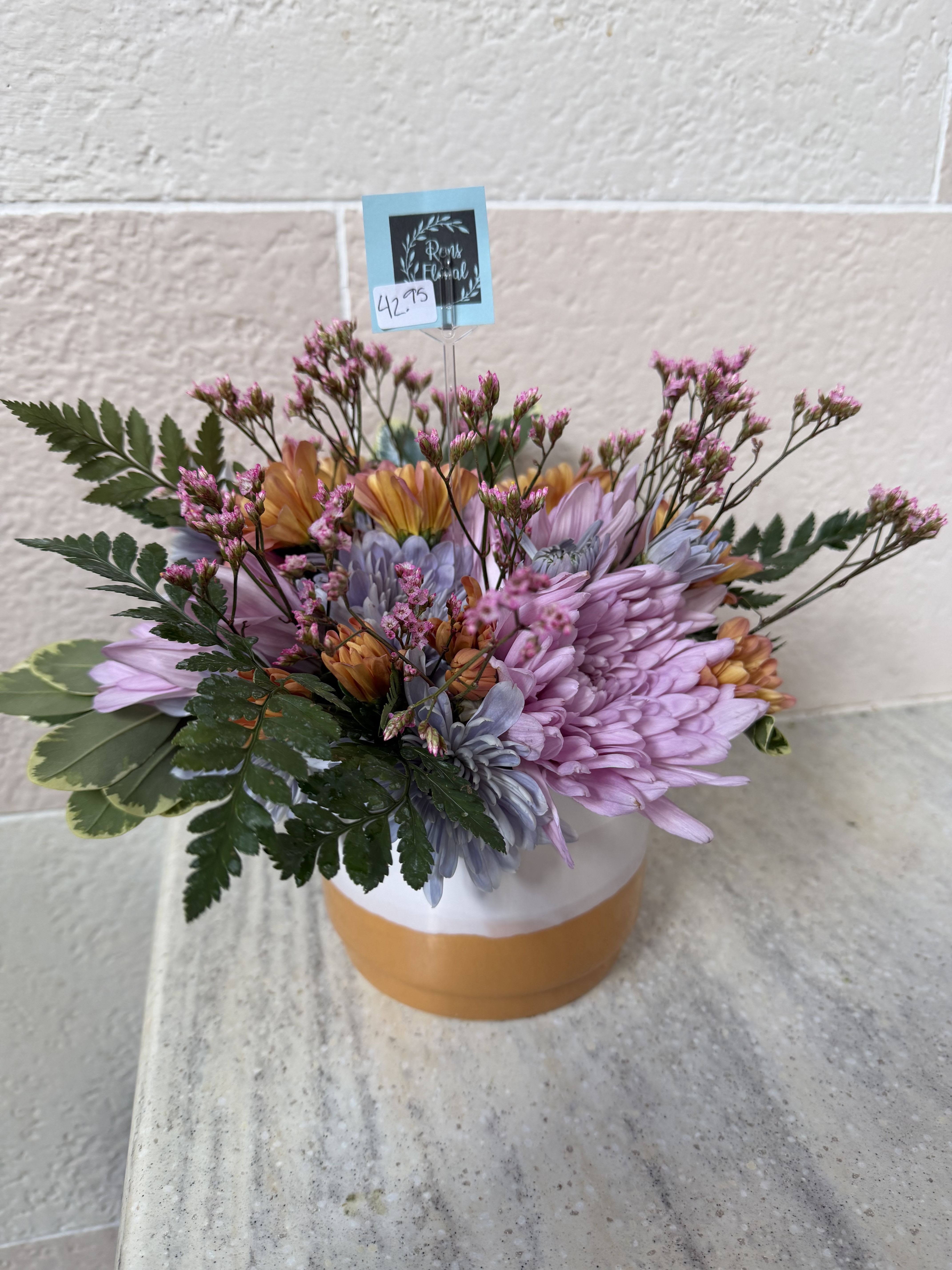 Mum's the Word - Mother's Day Special  - A ceramic pot style vase, perfect for a plant after ;), filled with a variety of long lasting mums. 