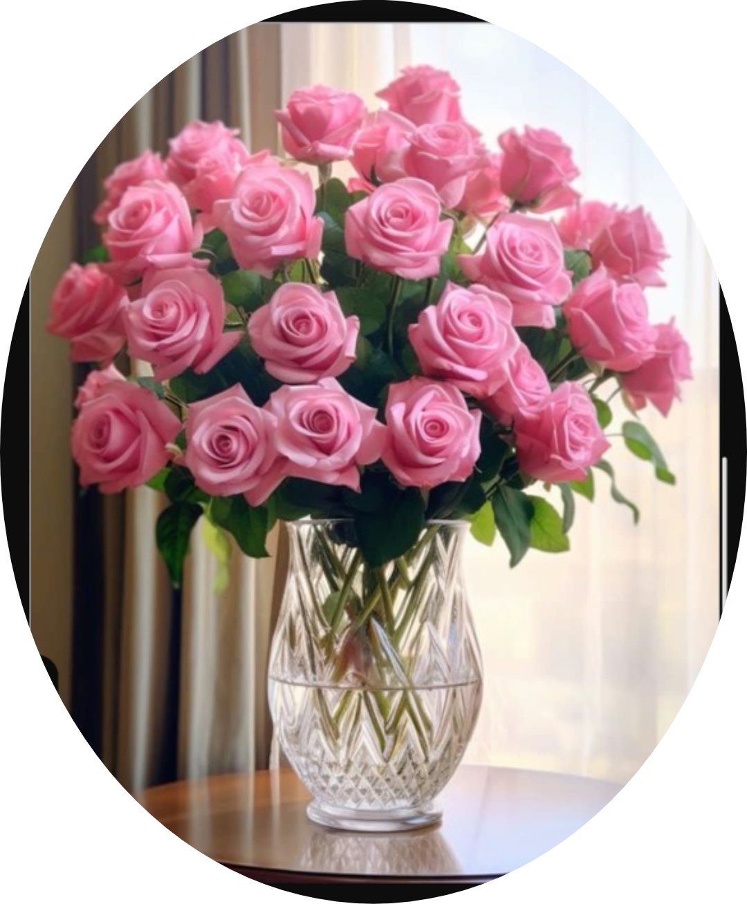SWEET PINK - A lavish cascade of pink and red roses makes a bold romantic statement in this gift collection-perfect as an anniversary roses bouquet or a Valentine's Day surprise for the person you adore. Choose a rounded dome of pastel pink roses wrapped in layered pink paper with a satin ribbon and jeweled brooch for a formal, keepsake-ready presentation, or go for the heart-shaped cluster of deep red roses with Ferrero Rocher chocolates tucked into the center when you want an unmistakably romantic, celebratory impression.  Each option is thoughtfully styled: a black square gift box nests tightly packed pink and deep red roses around luxury items like a perfume bottle, candle jar, compact mirror and a small wrapped gift, all tied with satin ribbon for a curated gift-set feel. For a classic tabletop display, select the clear cut-glass vase filled with bright pink roses and soft green foliage; every bouquet is finished with quality wraps-white bouquet wrap or decorative pink paper-and includes little touches like a decorative brooch or gift box so your recipient feels truly seen.  Perfect for birthdays, anniversaries, Valentine's Day, or any milestone worth celebrating, these rose arrangements are made to make her feel cherished and celebrated the moment they arrive. Sizes and presentation vary by selection-please choose your preferred style (vase, wrapped bouquet, or gift box) at checkout and follow the included simple care card to keep roses looking fresh longer.
