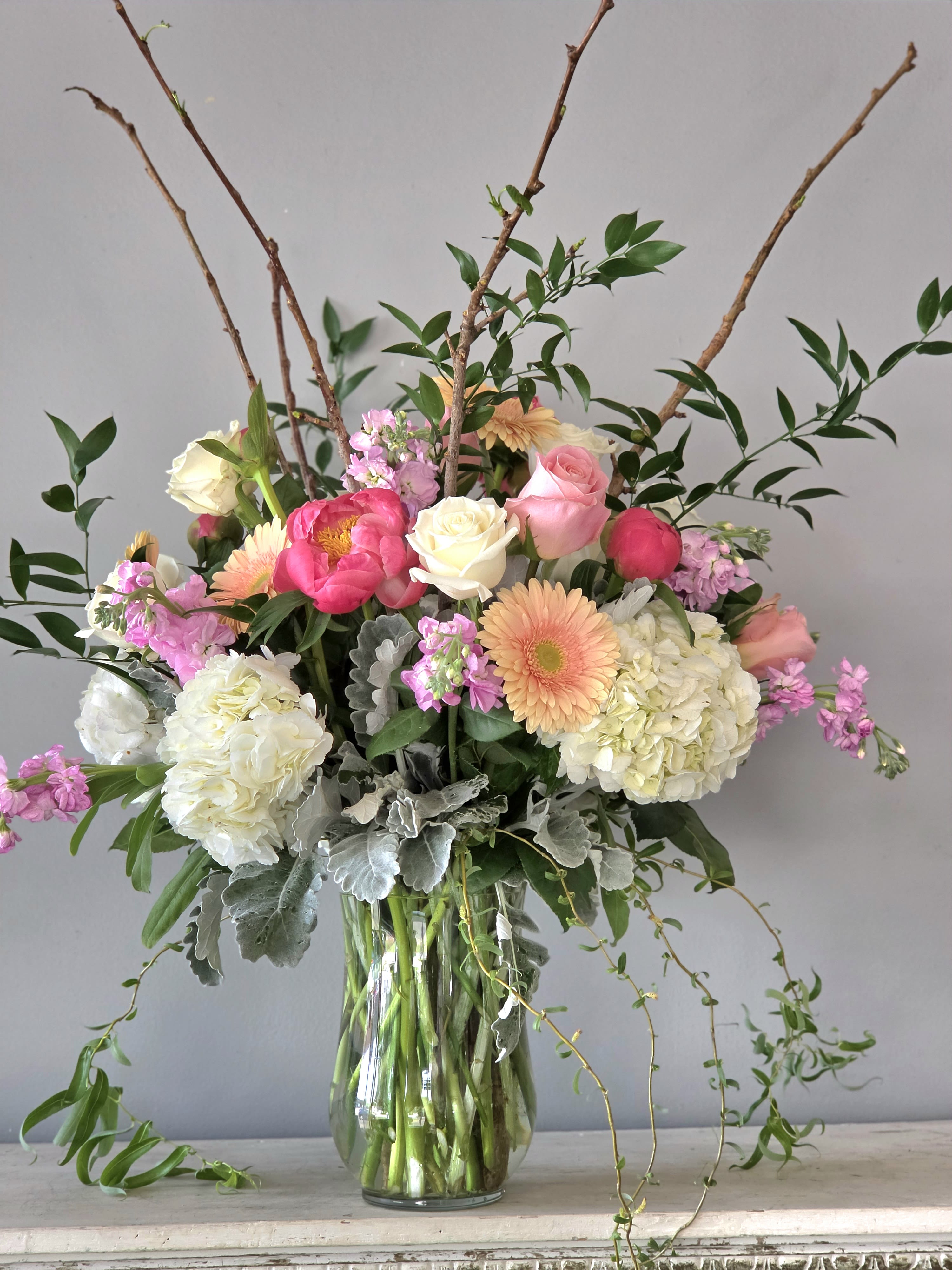 Simply The Best - Premium flowers in a large glass vase..... sure to WOW!!!