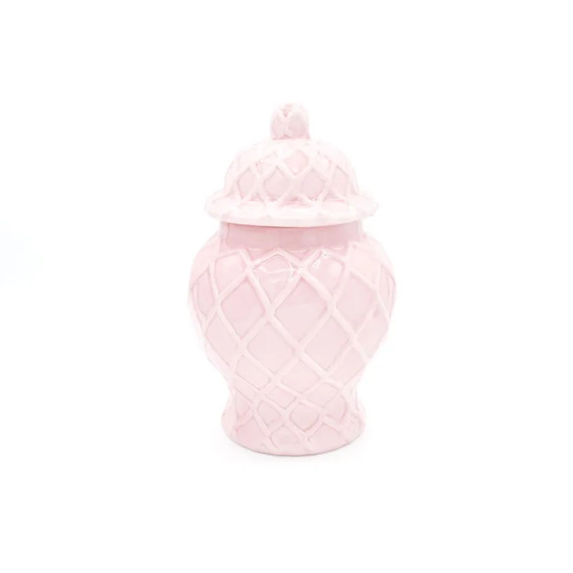 Pink Textured Ginger Jar - Crafted with textured detailing, this jar adds depth and visual interest while its size makes it easy to place anywhere.