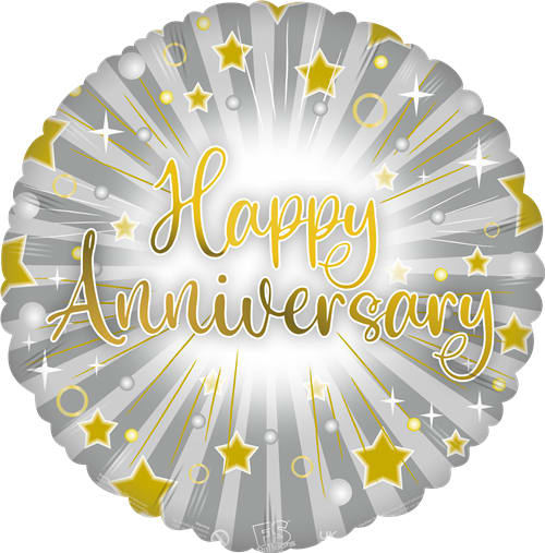Happy Anniversary Mylar 18" balloon - Festive 18" mylar balloon to add to your order. 