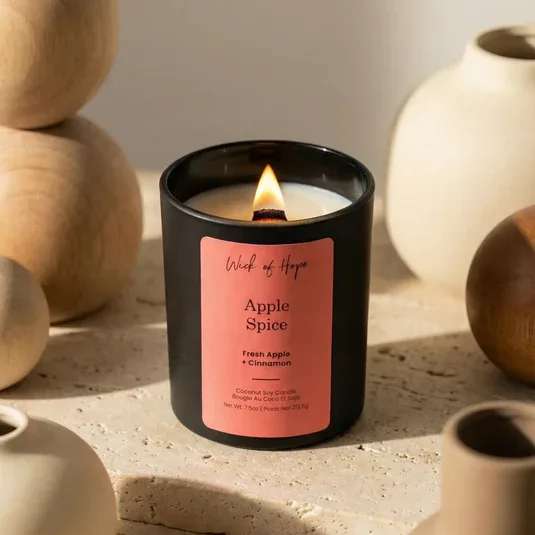 Wick of Hope Candles - Hand-Poured Small Batch Coconut Soy Wax Toxin-Free Clean Ingredients Vegan &amp; Cruelty-Free Every candle is hand-poured in small batches using 100% coconut soy wax, no paraffin, no parabens, no phthalates.