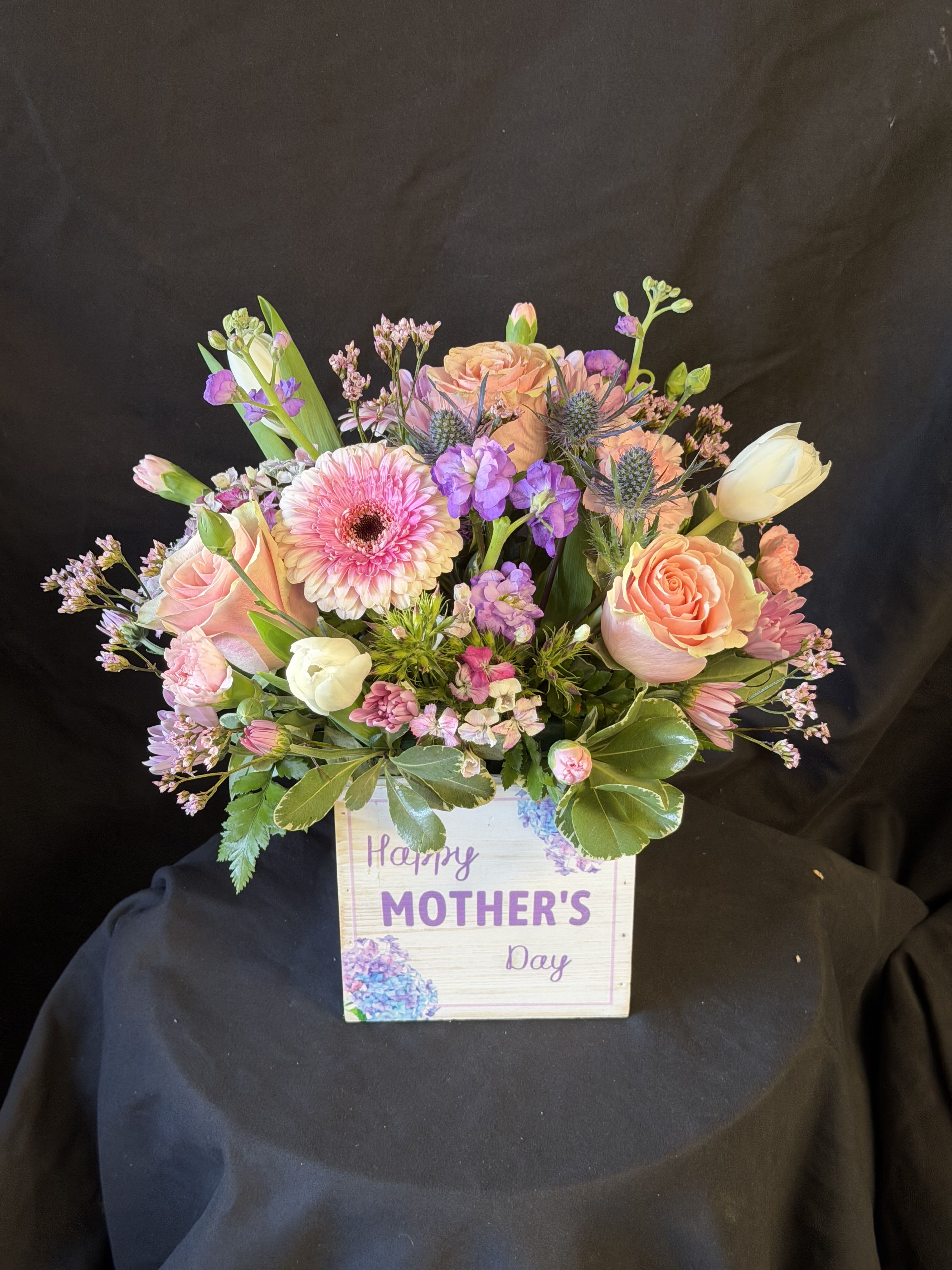 Just for you bouquet - Roses, tulips, stock, dianthus, minicars, filler