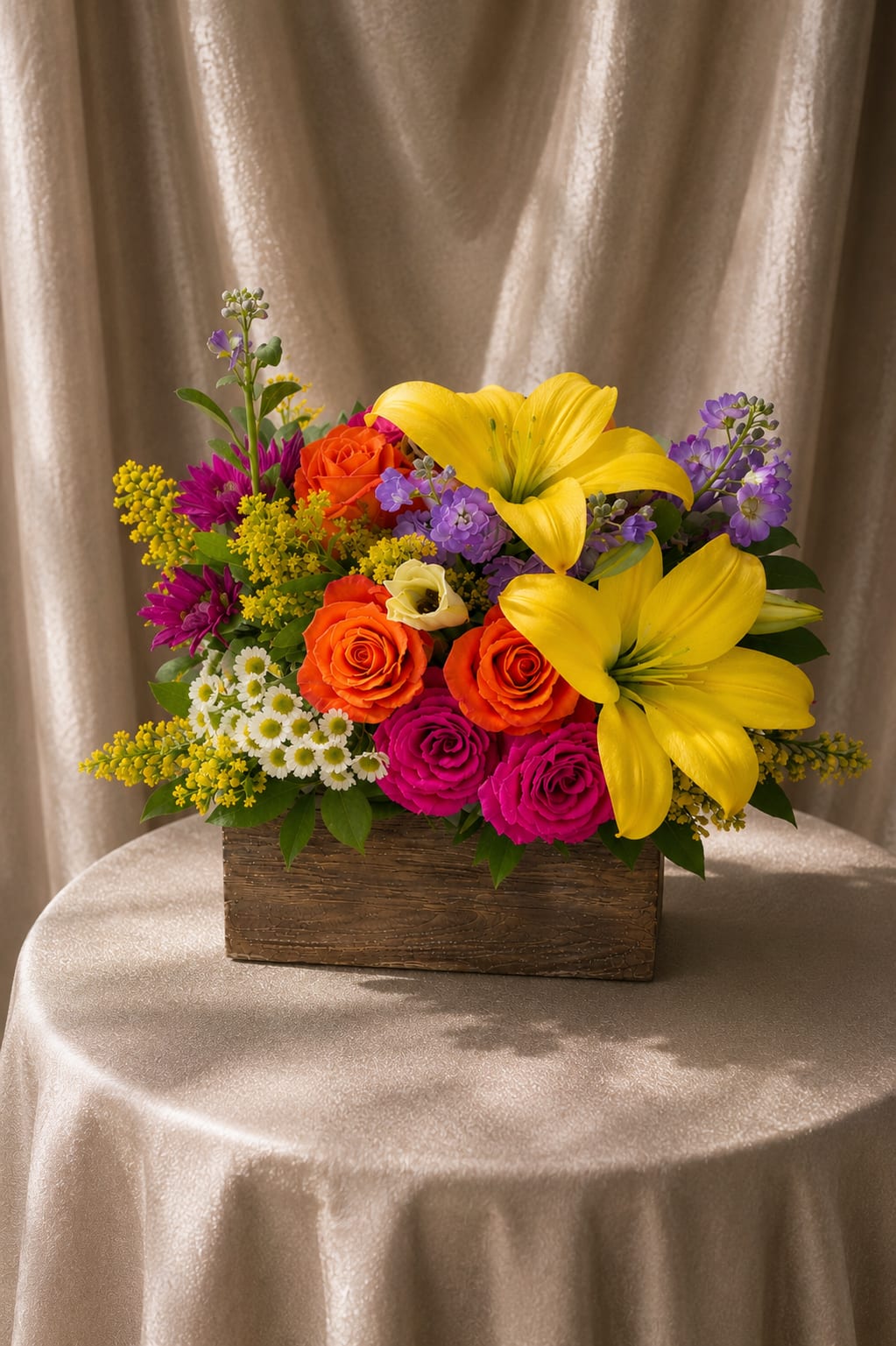Garden Delight | Designer Choice - A joyful, florist-designed flower arrangement featuring a vibrant mix of seasonal blooms in fresh, uplifting colors. Thoughtfully created to express warmth, gratitude, and love, this design brings brightness and happiness to any space.  Each arrangement is Designer’s Choice, carefully created with fresh seasonal blooms. Flower varieties, color tones, and vase may vary based on availability while preserving the overall size, style, and quality.  Perfect for Mother’s Day, spring celebrations, birthdays, get well wishes, thank you gestures, or sending a cheerful “just because” surprise to brighten someone’s day.  Same day flower delivery available in Southwest Florida, including Naples, Bonita Springs, and Fort Myers Beach.