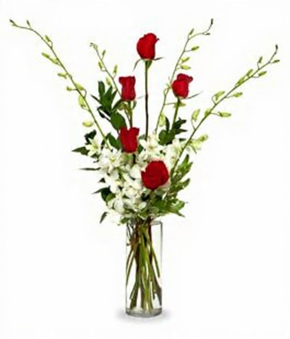 Pure Elegance Flower  -  Pet Friendly? No — Red Roses and White Orchids are generally safe, but monitor pets around water and fallen petals.  Keep out of reach; avoid homes with curious cats.   Human Allergy Note : No major allergy-triggering flowers noted.  Keep arrangement ventilated and away from bedding.   Care &amp; Longevity : Trim stems 1–2″ before placing in fresh water. Change water every 2–3 days. Keep away from direct sunlight, heat, or vents. Remove fading blooms to prolong freshness.   Best Occasions &amp; Situations :  - Anniversary or Romantic Gesture  - Milestone Birthday ️ - Just Because / "I'm Thinking of You"  - Congratulations on a Performance ️‍️ - Boss’s Day Professional Gift  - Elegant Wedding Gift  - Housewarming for a Modern Home  Why Customers Love It : - Elegant color contrast between red and white blooms - Hand-arranged with premium-quality flowers - Tall, sophisticated design for impactful presentation - Suitable for multiple occasions - Maintains fresh, luxurious appearance for days
