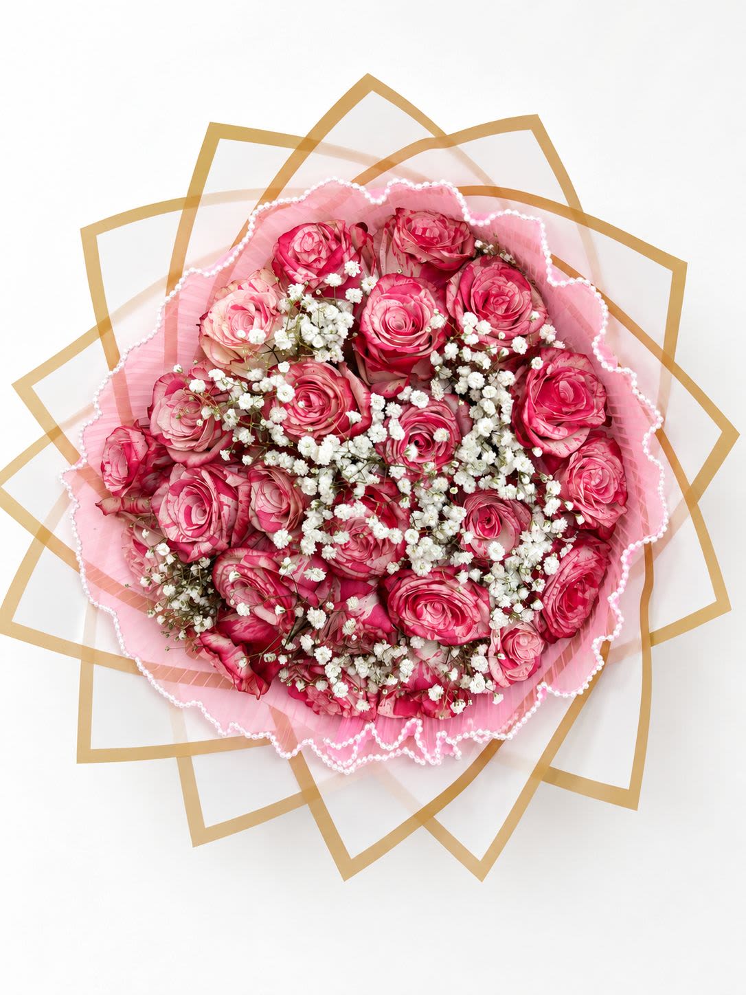 Magic Times Bouquet - 24 Magic Times Roses + baby breath 