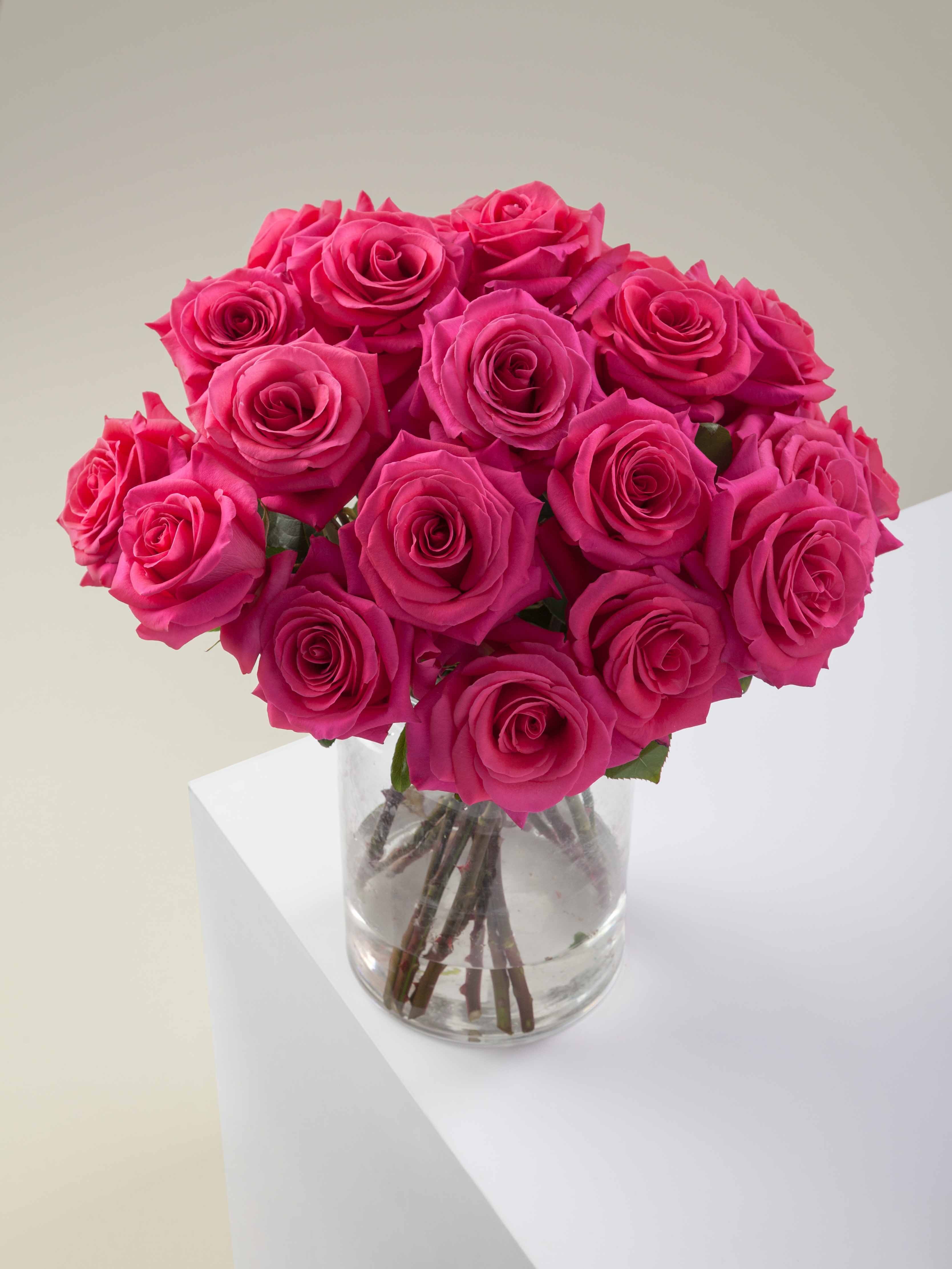 The Statement (24 Roses) - Fresh roses delivered from the heart of DTLA. The Classic is 24 hand-selected, farm-fresh roses available in 13 stunning varieties — from bold hot pinks to soft nudes and champagne tones. Choose your stem length (70cm), wrap style (ribbon).
