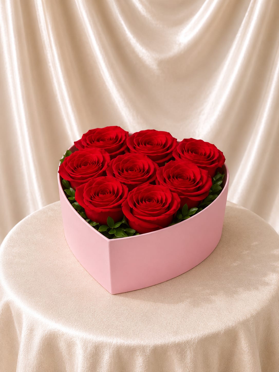 Classic Red Rose Heart Box – XS ™ - Lush red roses beautifully arranged in a heart-shaped pink box, featuring 8 premium roses that symbolize love, passion, and romance. A bold, modern, and unforgettable floral design that makes a striking statement.  Each arrangement is Designer’s Choice, thoughtfully created with fresh seasonal blooms. Flower varieties and color tones may vary based on availability while preserving the overall style, palette, and quality.  Perfect for Valentine’s Day, anniversaries, birthdays, Mother’s Day, romantic gestures, thank you gifts, welcoming a new baby, thinking of you, congratulations, or a meaningful “just because” surprise.  Same day flower delivery available in Southwest Florida, including Naples, Bonita Springs, and Fort Myers Beach.
