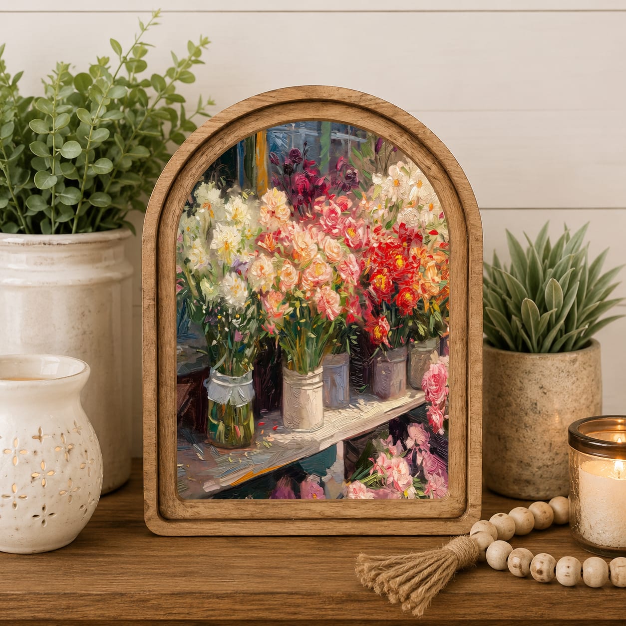 Flower Shop Framed Art - unique framed canvas  8.25x11