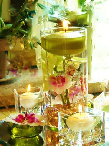 Floating Orchids &amp; Candle - Beautiful Submerged Orchids for A Dramatic Effect!
