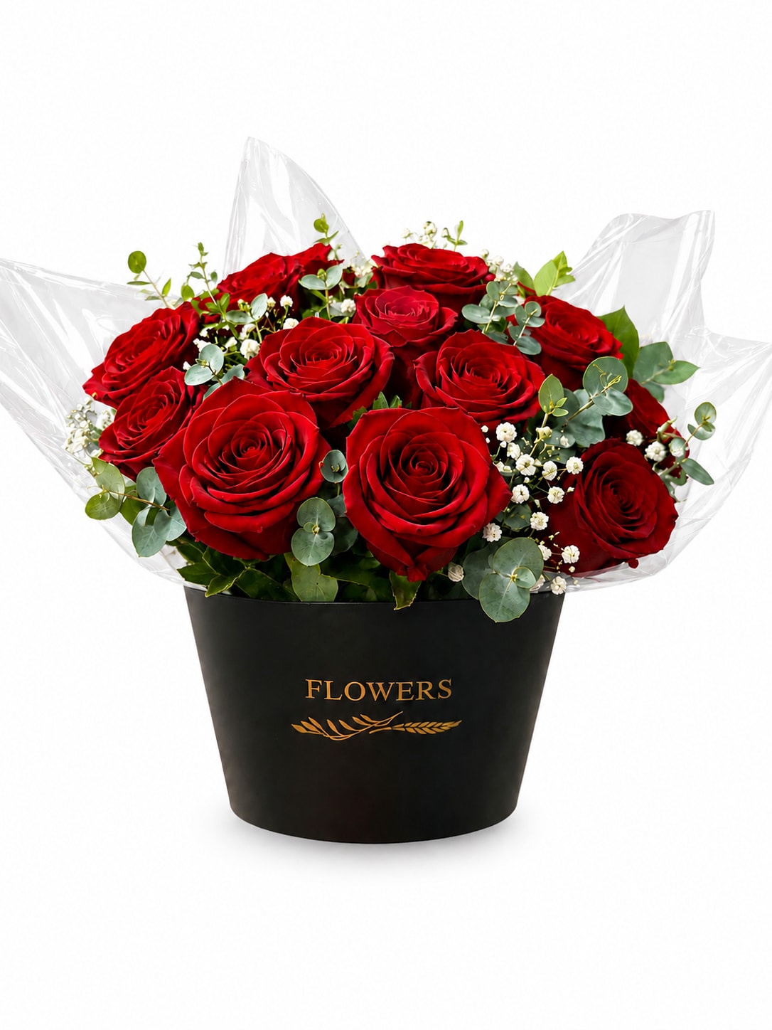 Velvet Red Rose Garden - Un elegante arreglo floral diseñado con rosas rojas premium,delicado detalle para la ocacion 