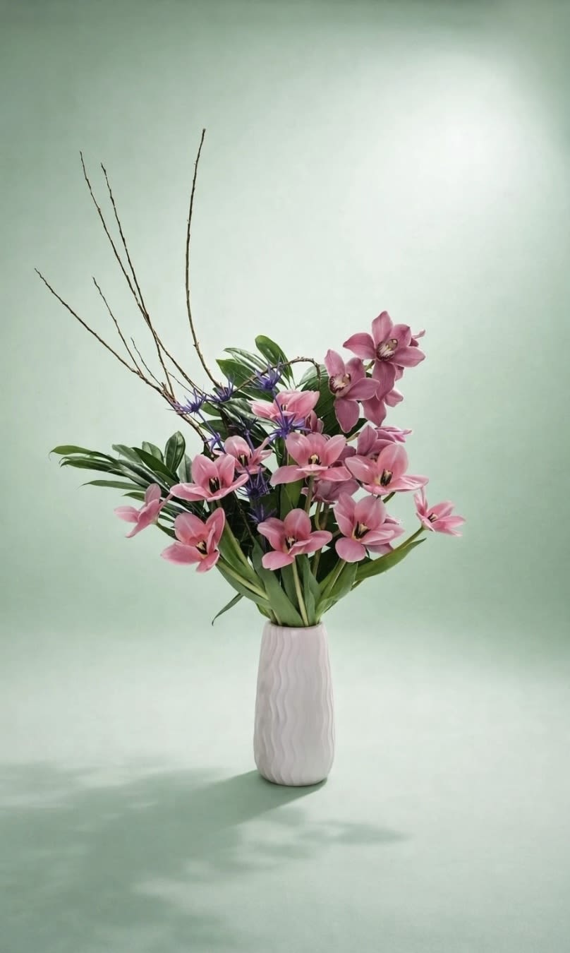 Pink Skyline - Spring vibes are here! This pretty pink and purple combo with funky branches is perfect for brightening up any space and making someone's day extra special.