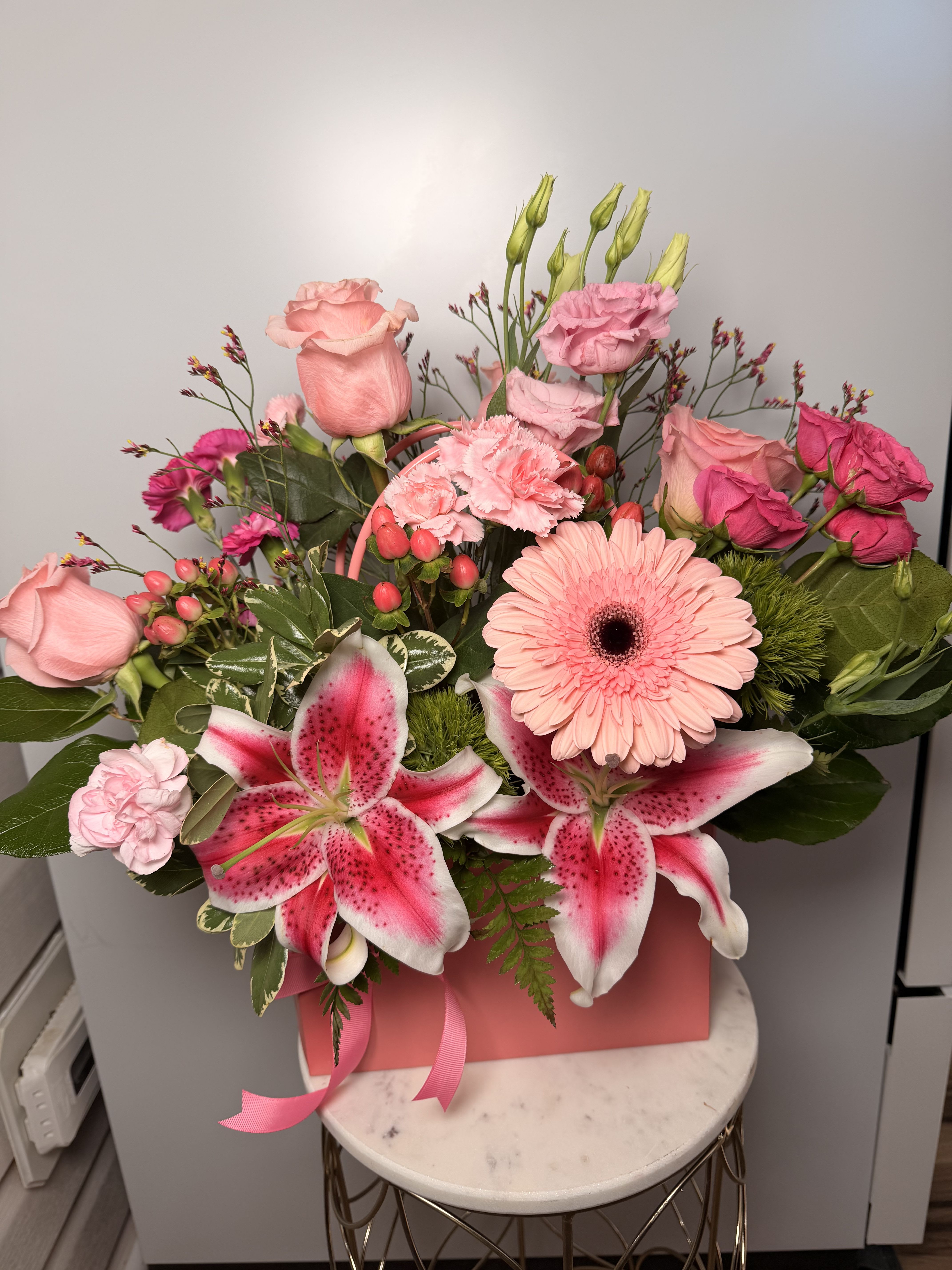 Cony Bloom - Ideal for a friend, partner, or family member who appreciates feminine, mixed-color arrangements, this piece reads both romantic and celebratory without being over-the-top.