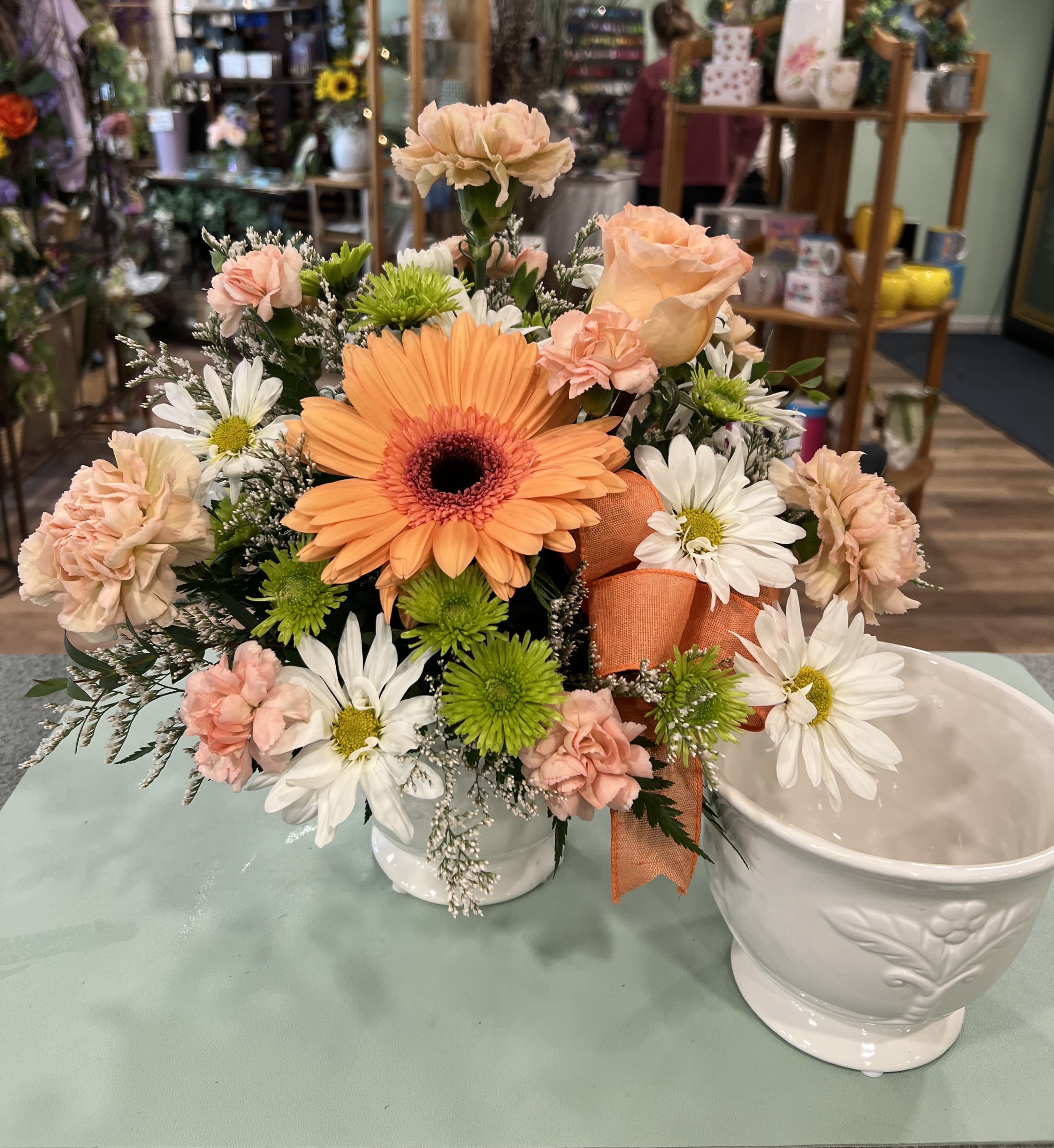  Tender Peaches (PEA) - Tender Peaches is a soft and calming floral design. Perfect for those tender times or just those relaxing times.   Flowers may differ from pictured 