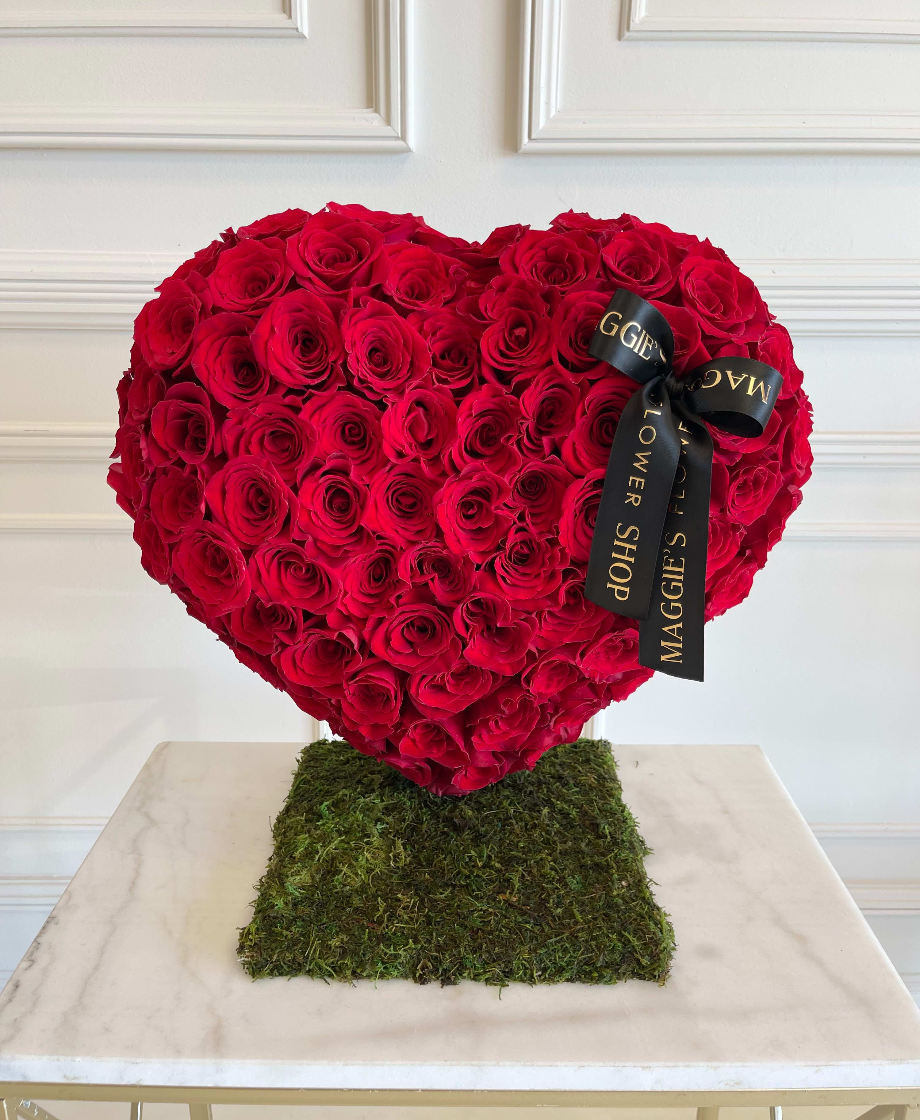 MFS Mini Heart Sculpture  - Mini Heart Sculpture Stands Approx 18" Tall  Approximately 70-75 roses   #425