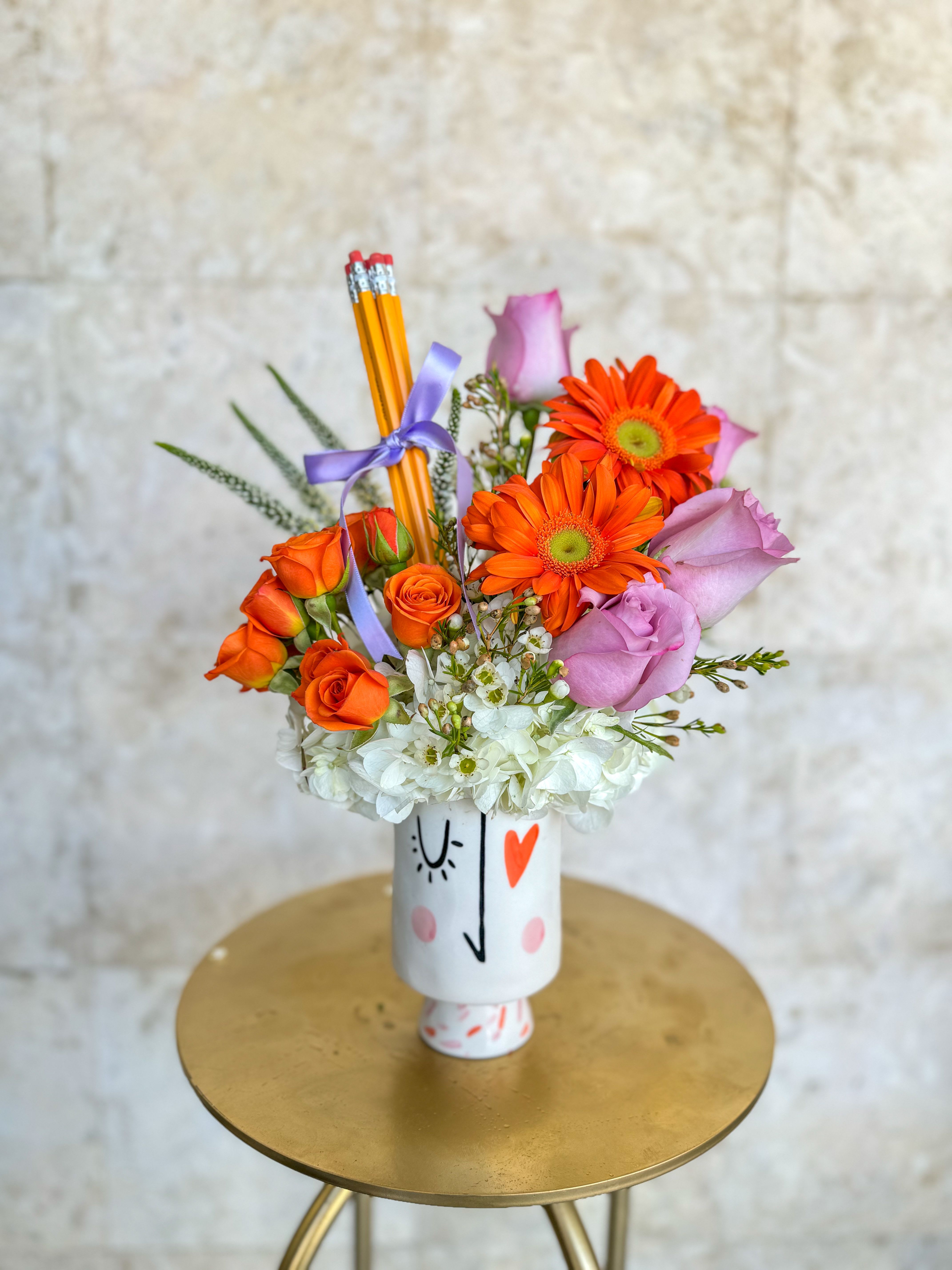 School Days Bouquet - Blooming into a new semester with this gorgeous floral arrangement